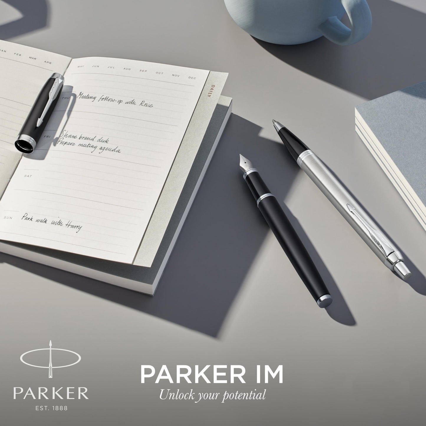Parker IM Ballpoint Pen, Brushed Metal with Medium Point Black Ink Refill (1975559), ‎1 Count (Pack of 1)