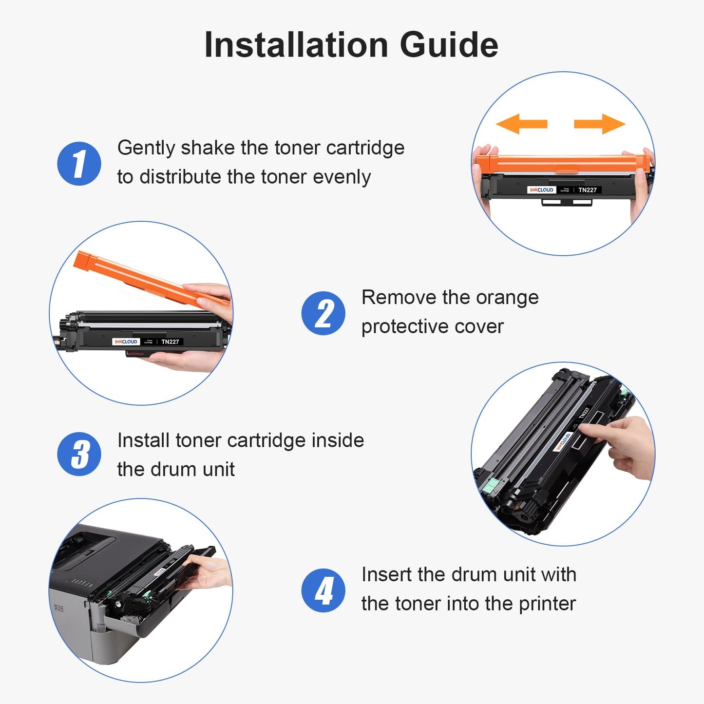 INKCLOUD TN227BK Black Toner Cartridge Replacement for Brother TN-227 TN227 Toner High Yield TN223BK TN223 for Brother MFC-L3770CDW HL-L3270CDW HL-L3290CDW MFC-L3710CW HL-L3210CW HL-L3230CDW, 2PK
