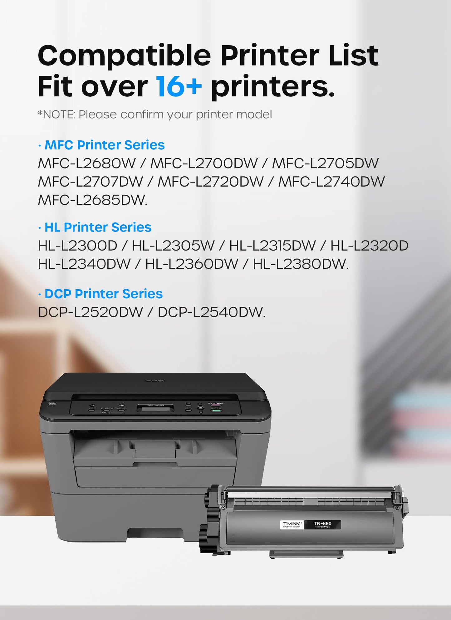 TN660 Compatible Toner Cartridge Replacement for TN660 TN-660 TN 660 TN630 Compatible with HL-L2300D HL-L2380DW HL-L2320D DCP-L2540DW MFC-L2700DW MFC-L2685DW Printer 4 Black Toner
