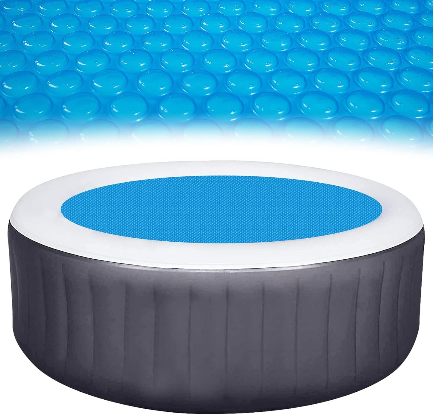 Spa and Hot Tub Cover - 7 FT Dia 16-mil Round Hot Tub Thermal Insulation Solar Blanket Bubble Cover