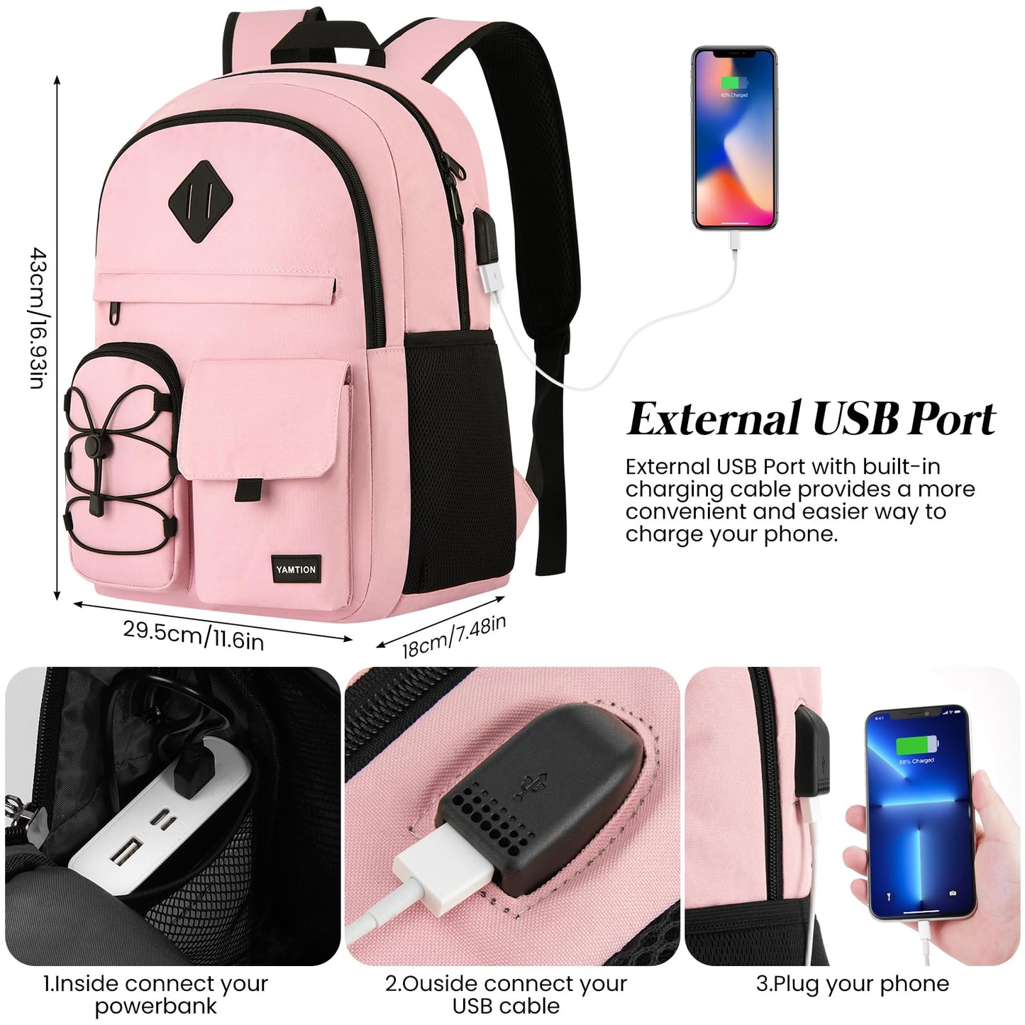 School Backpack for Girls,Laptop Backpack for Women,College School Bags Bookbag for Teens,Sac à Dos Femme Sac École Fille