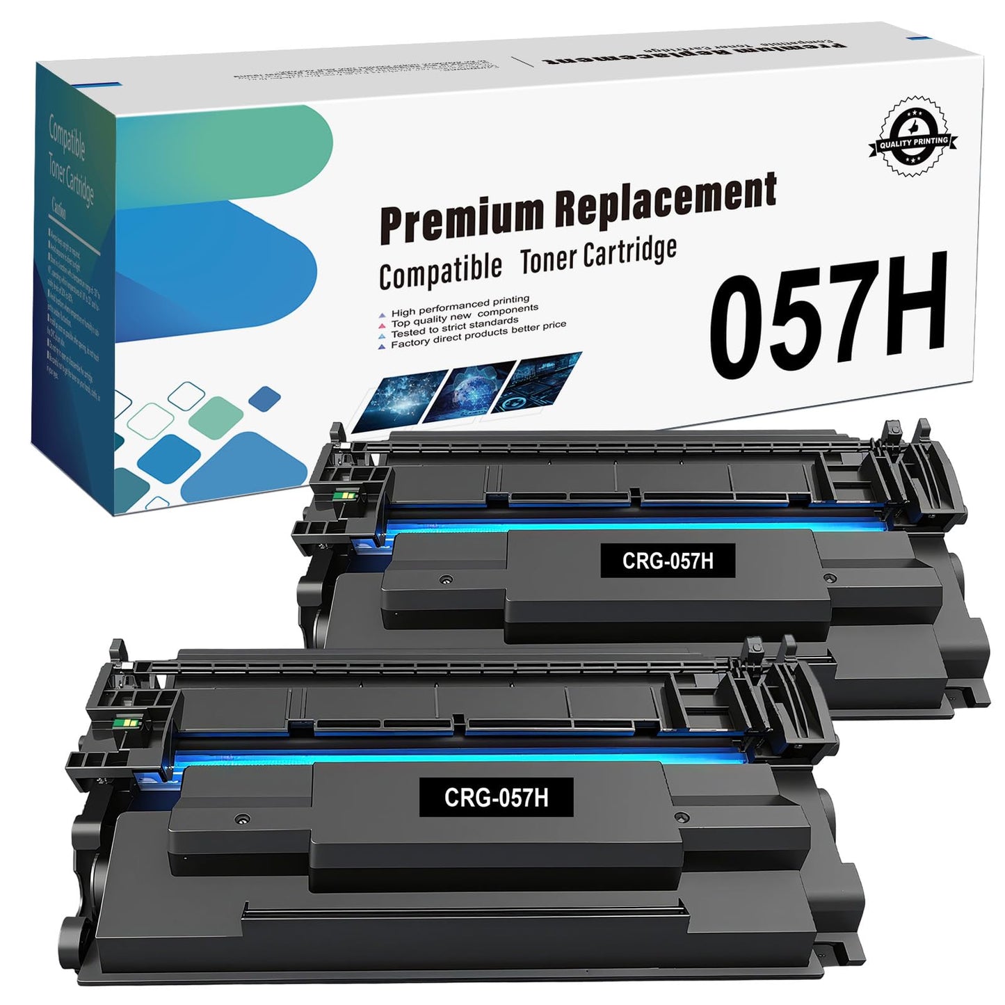 Compatible Toner Cartridge 057H (057) High Capacity 10000 Pages for Canon imageCLASS MF449dw MF448dw MF445dw MF443dw MF455dw LBP228dw LBP227dw LBP226dw LBP223dw LBP236dw Laser Printers（Black×2）