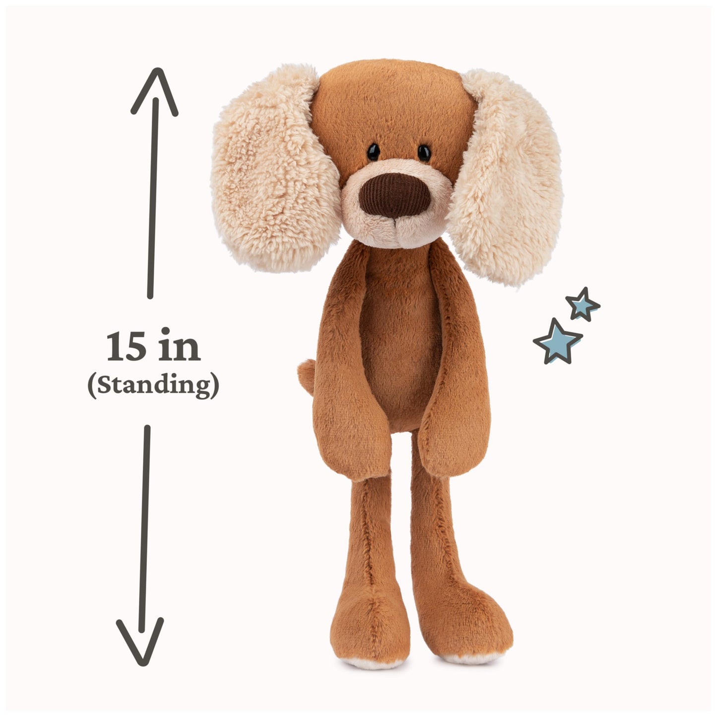 GUND Take-Along Friends, MASI Puppy Dog Plush Stuffed Animal for Ages 1 and Up, Brown/Cream, 15"