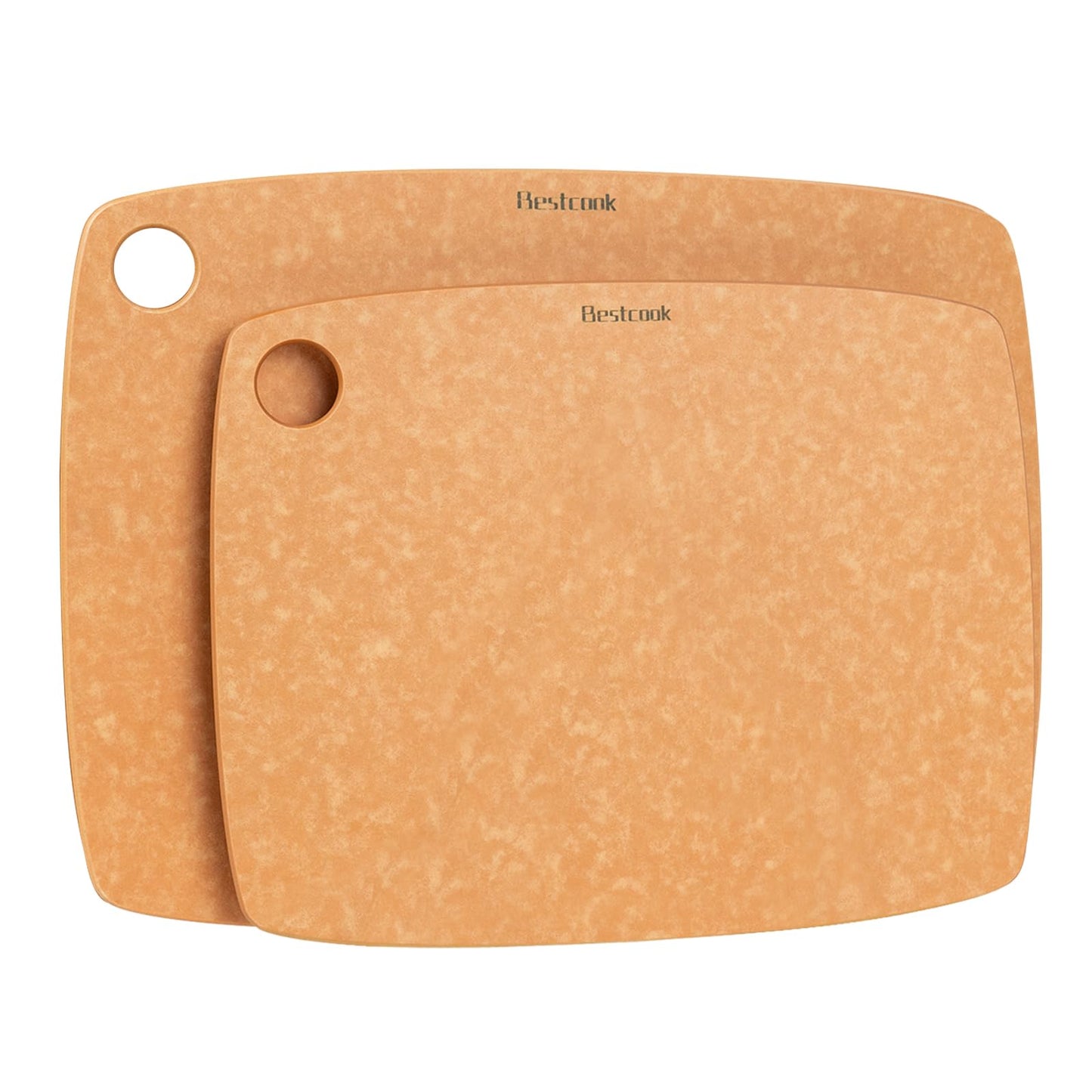 Wood Fiber Cutting Board for Kitchen [Set of 2] - High Density, Non-Porous, BPA-Free, Reversible Chopping Board, Dishwasher Safe, Knife-Friendly Cutting Board Set for Meat, Bread, Fruit, Wooden