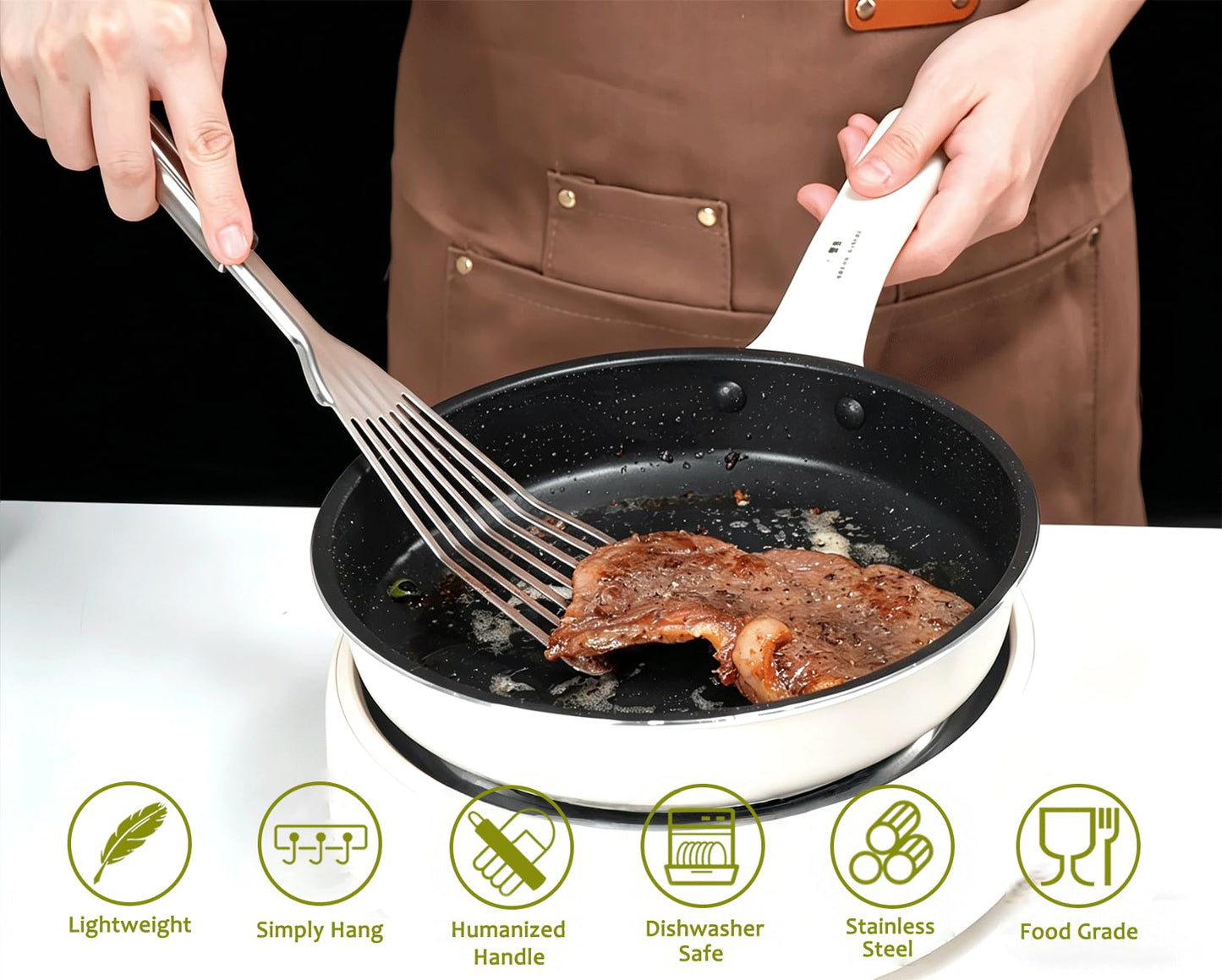 Stainless Steel Kitchen Utensils Set - 12pcs Cooking Utensil Set with Holder, Heat Resistant Metal Spatula Sets for Cooking, Stainless Steel Utensils Set with Turner Potato Masher Spoon Tong Whisk