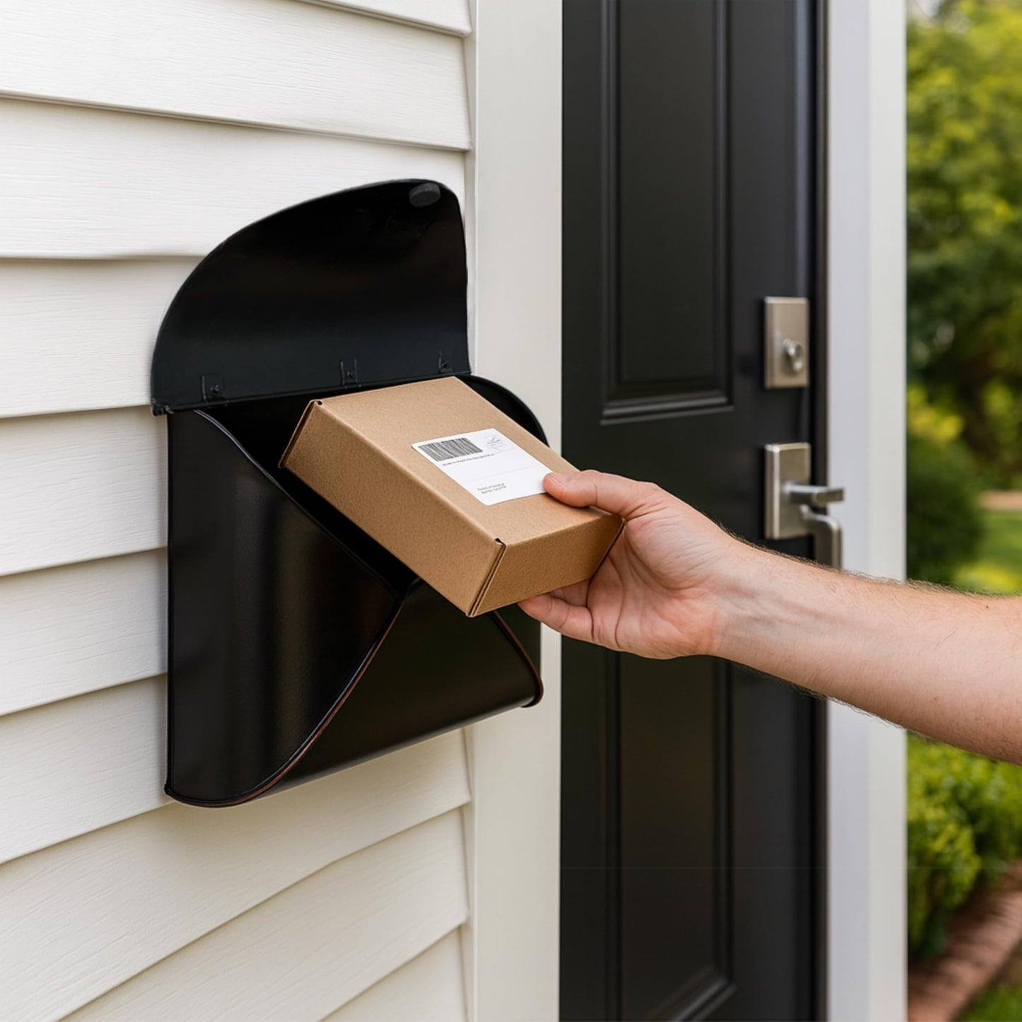 NACH Black Mailbox Wall Mount, 11.5 x 9 x 4.5 inch Wall Mount Mailboxes for Outside, Waterproof Mailboxes for Outside - Envelope Mailbox - Ships from Canada