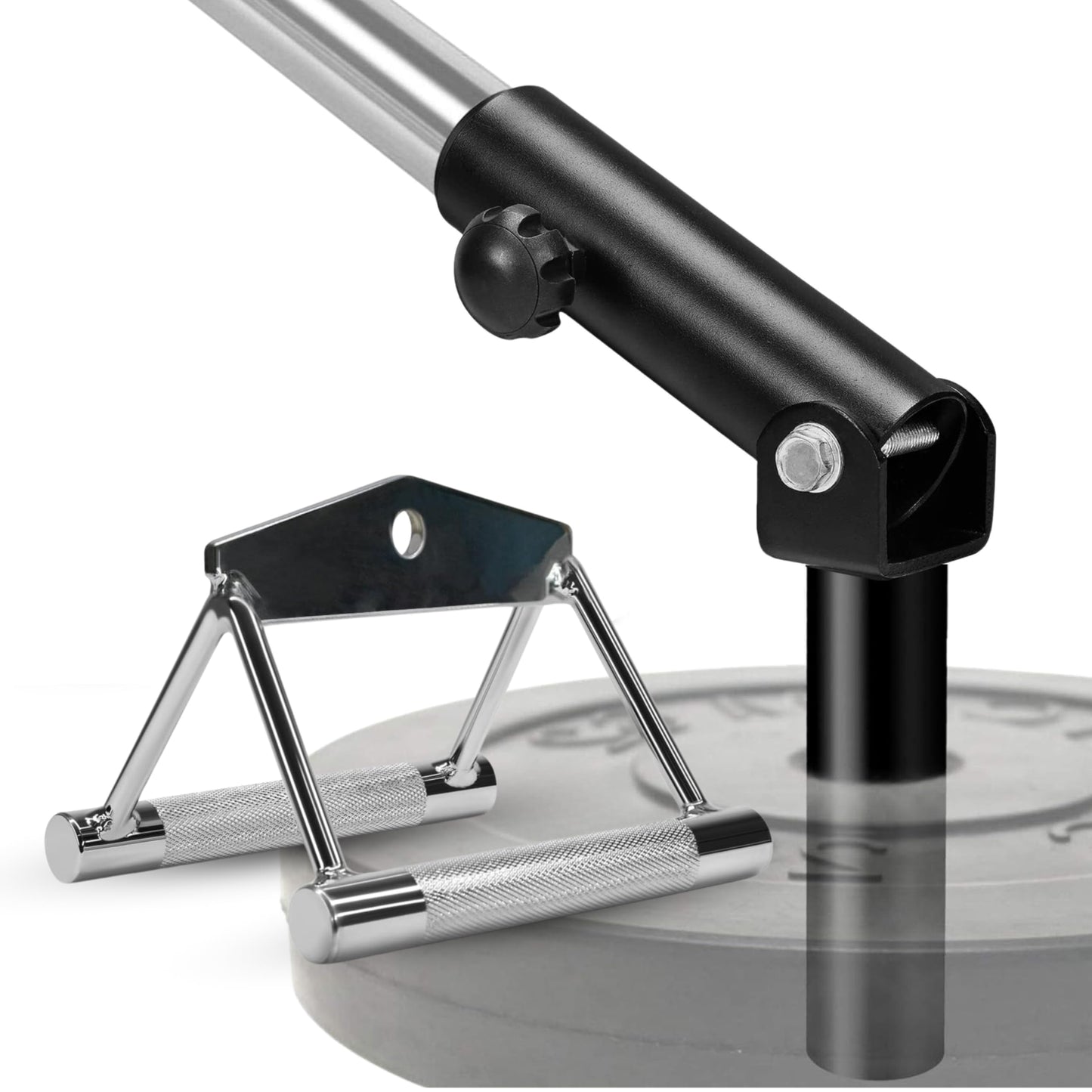 Yes4All Combo T-Bar Row Insert Landmine & Seated Row Double D Handle for Cable Attachment – Double D Row Handle (Chrome)