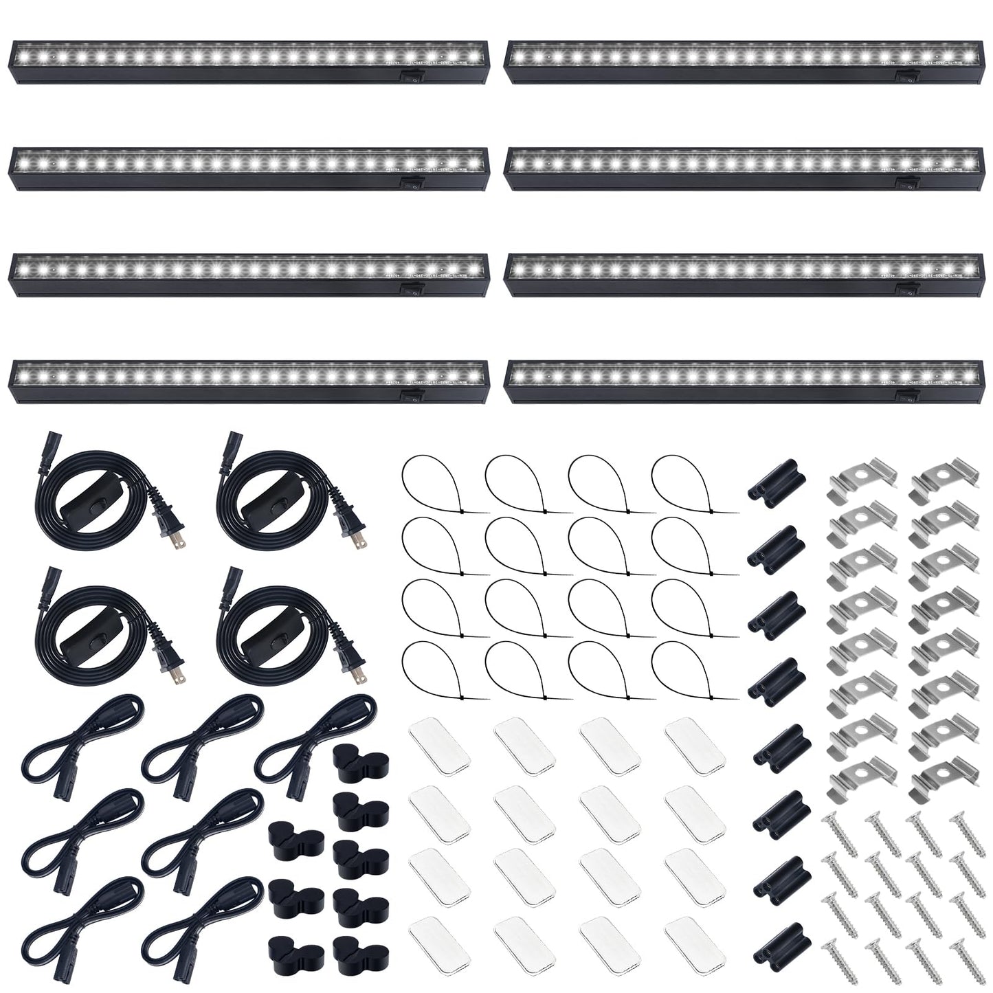 Barrina Plant Grow Lights, 5000K Full Spectrum Daylight White, T5 LED Grow Light Strips, 1ft Growing Lamp with Magnetic Bar, Plant Lights for Indoor Plants,Black Cover, Linkable, 8 Packs