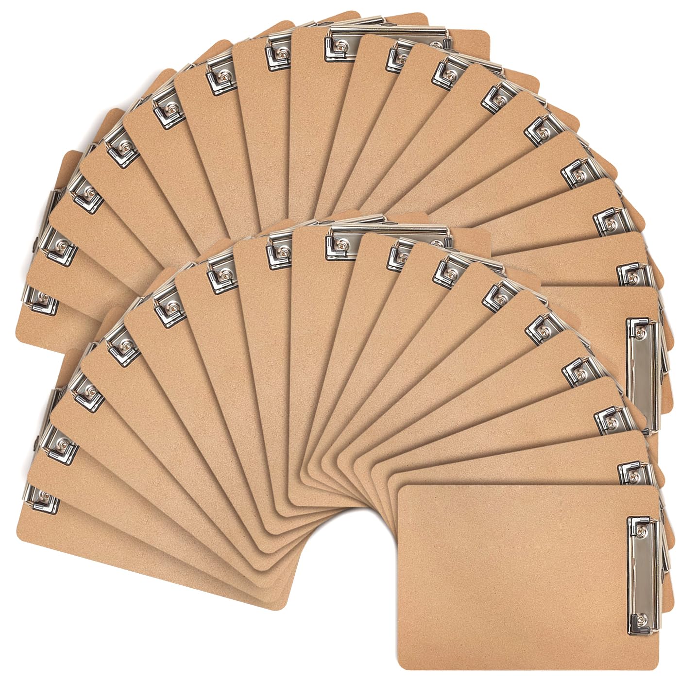 Uzant Mini Clipboard 32 Pack - 6" x 9" Memo Size With Low Profile Clip and Hanging Loop for Office, Home, Classroom Supplies