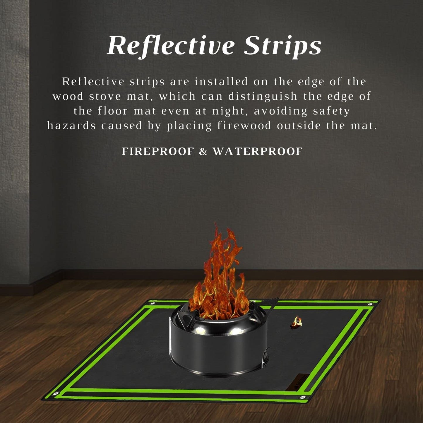SoloWilder Wood Stove Mat 32" x 20" Fire Pit Grill Mat for Tent Stove Deck Patio Grass Lawn Campsite Insulation Protection (40 inch)