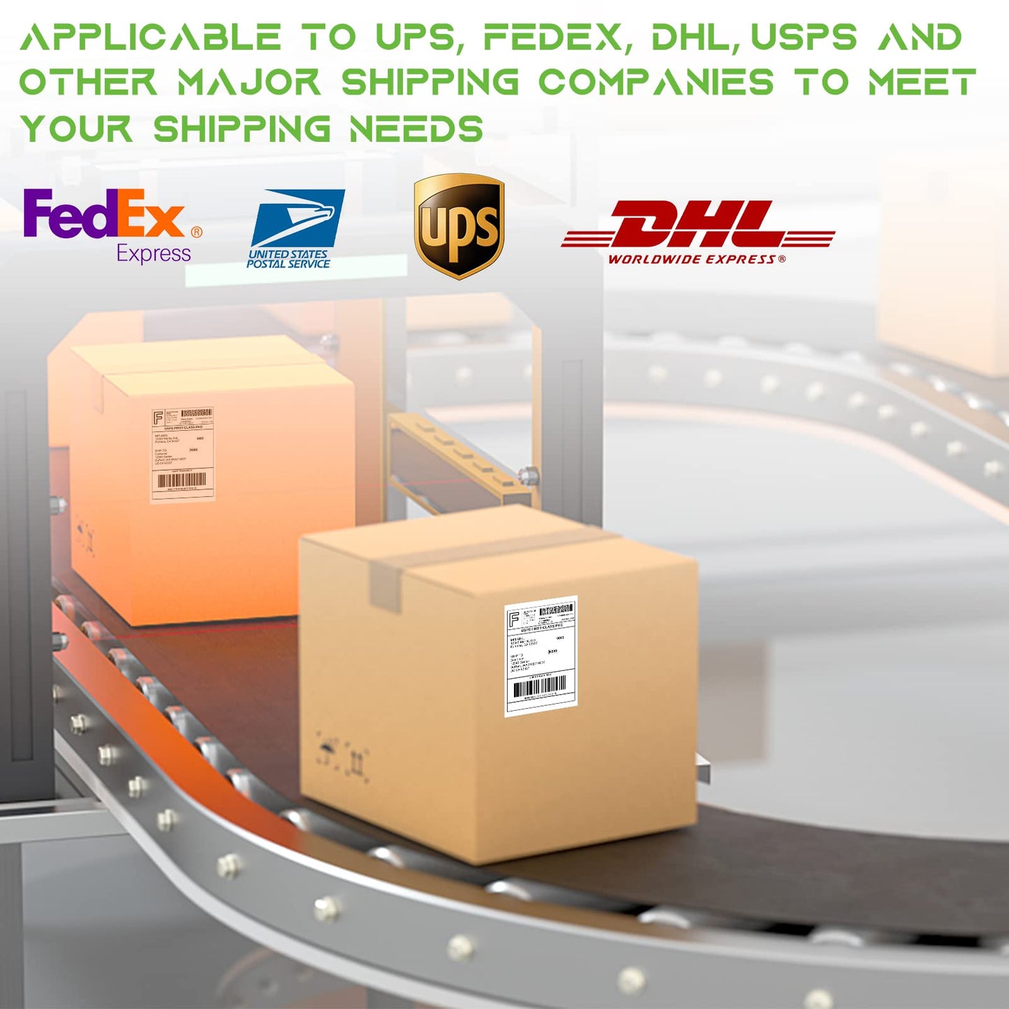 MFLABEL 4 Rolls of 450 Direct Thermal Shipping Labels 4x6 for Zebra 2844 Zp-450 Zp-500 Zp-505