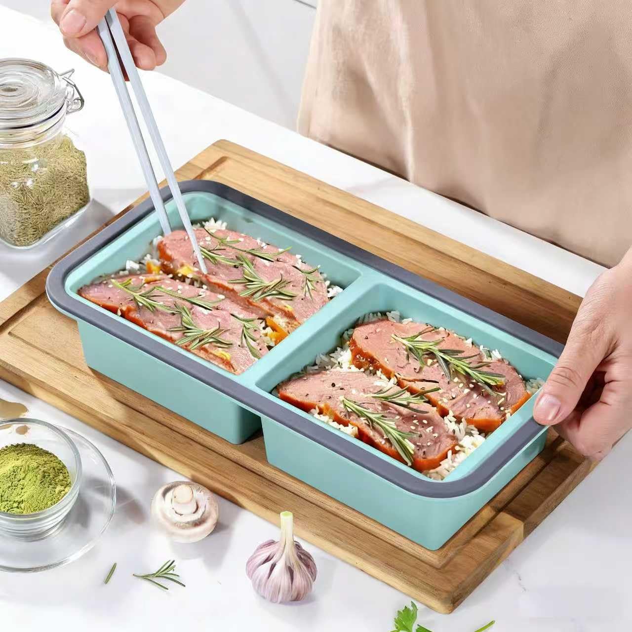 Asaloy 3 Pack （1-1.4-2 Cup）Silicone Food Freezer Molds With Lids,Easy to Release Silicone Soup Freezer Containers Tray for Meal Prepping,Leakproof, Suitable for Dishwasher/Oven/Fridge (Blue)