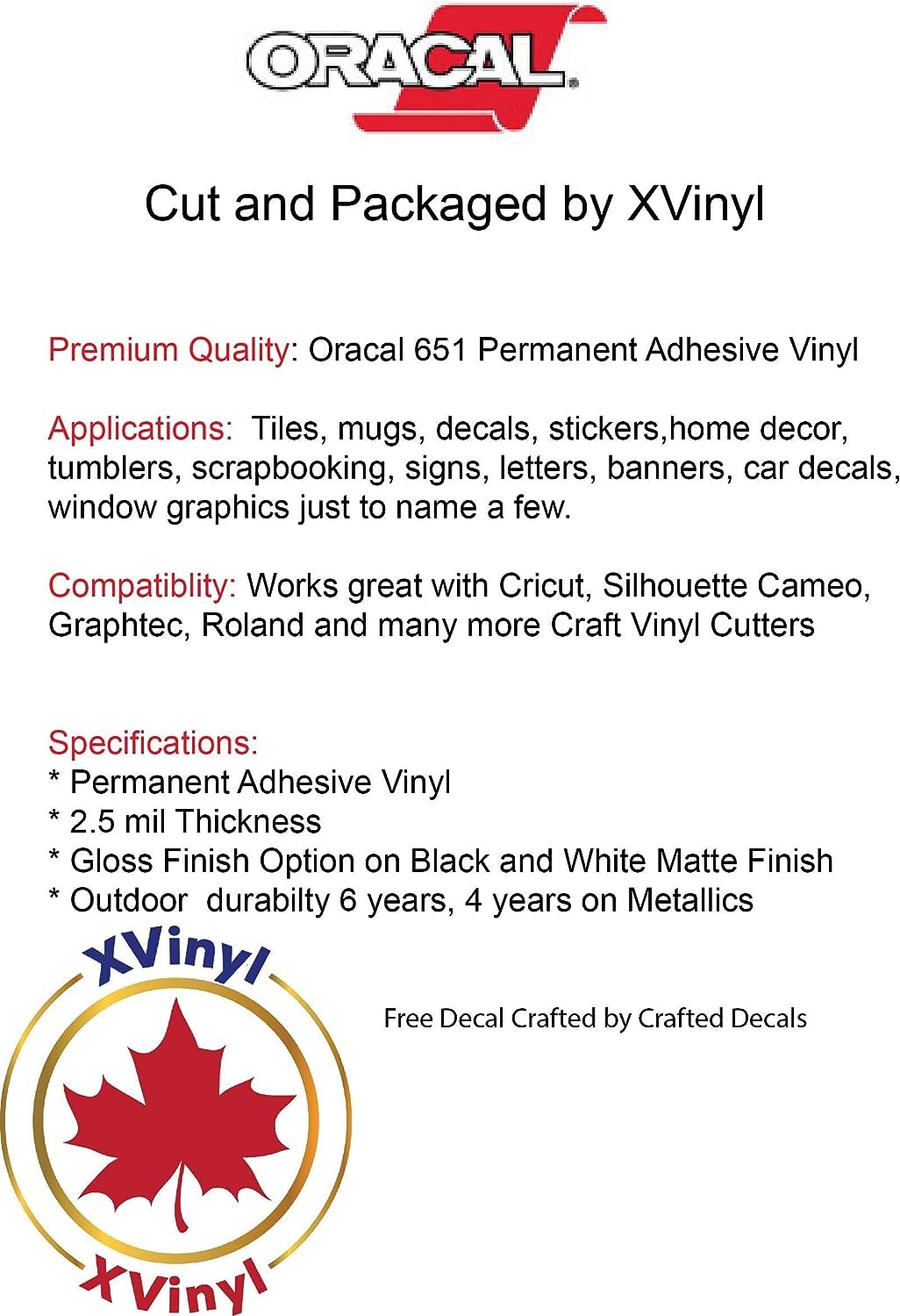 ORACAL 651 Permanent Vinyl Outdoor Adhesive Matte Black Vinyl Wrap (12" x 20 ft Roll) (Black Matte)