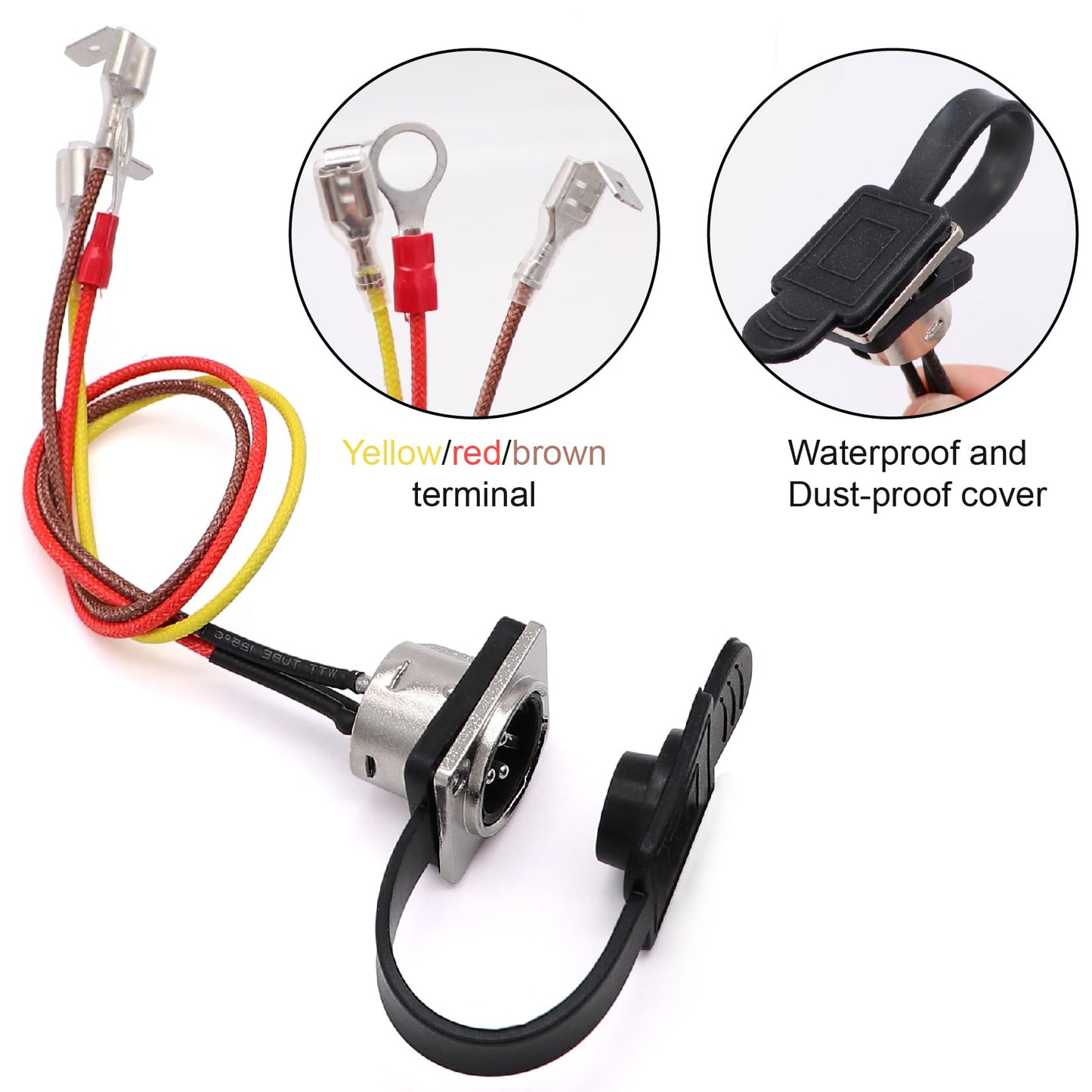 Winch Hand Control Assembly and Winch Hand Remote Controller with Ergonomic Grip and 11.8 Feet Connector Cable for 12000Lb ATV UTV Winch