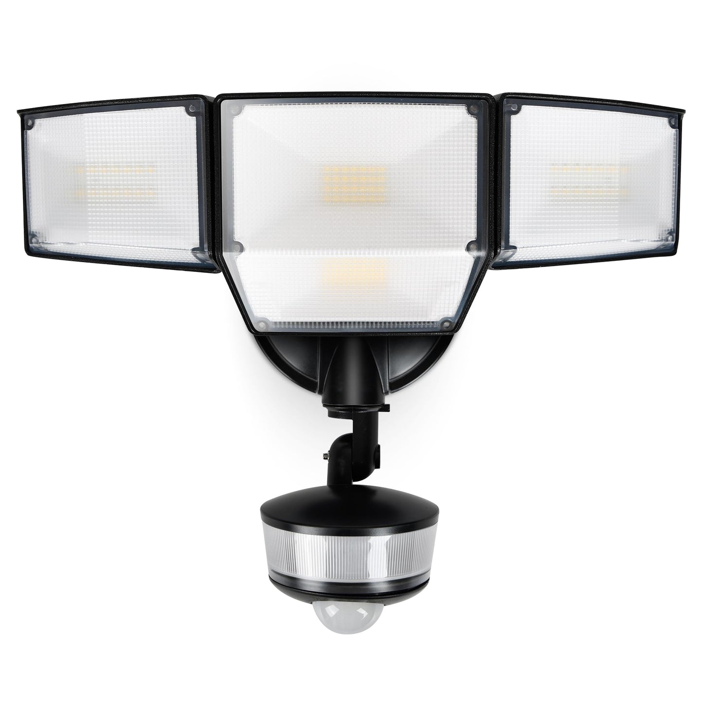 LUTEC 84W 9500LM LED Security Light Motion Sensor Outdoor Lights with Night Light, 4 Head LED Flood Lights Outdoor 5000K Daylight, IP65 Waterproof, Motion Detected Lights for Outside (Black)