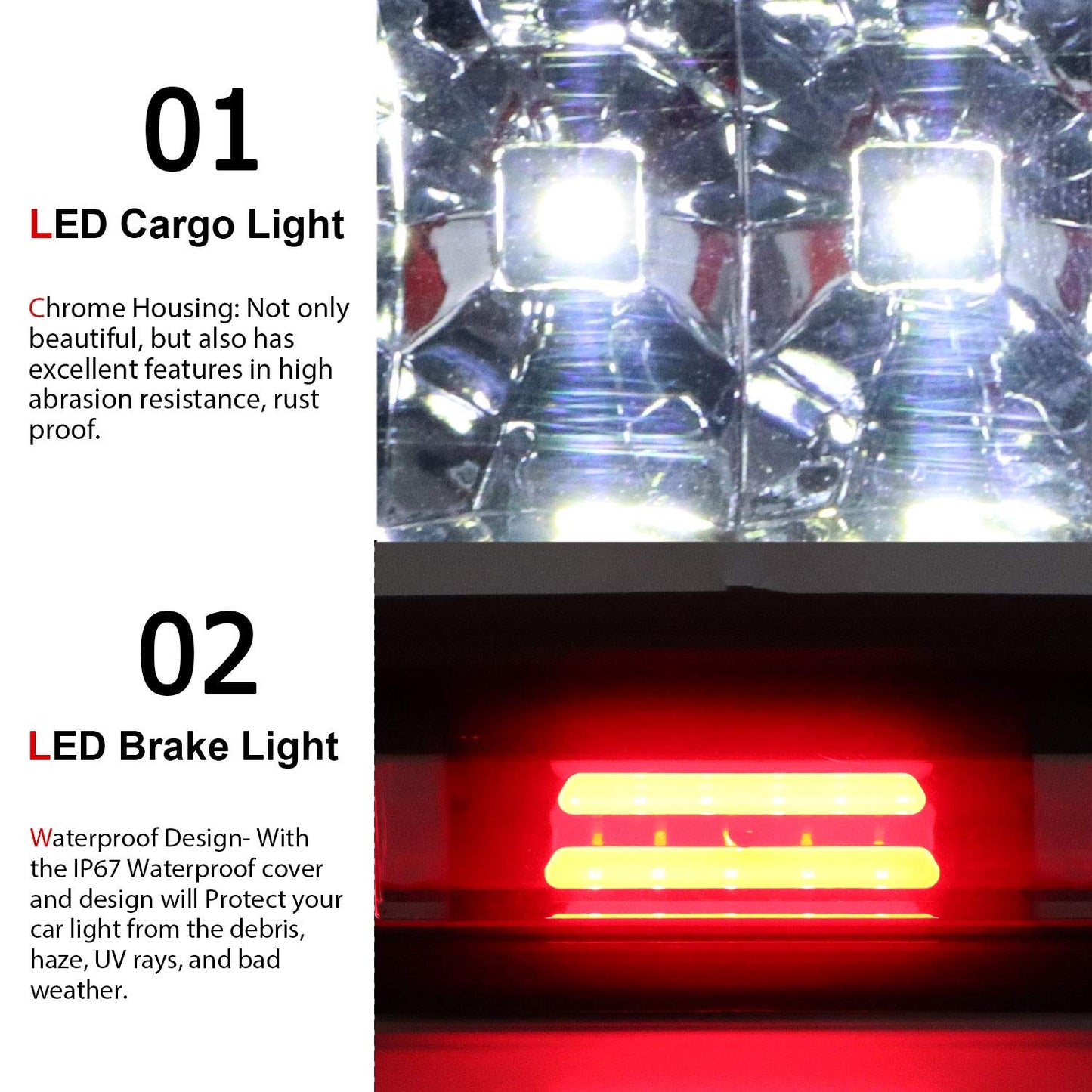 Tresound (Smoke) LED Third 3rd Brake Light for 1999-2007 Chevy Silverado GMC Sierra 1500 2500 3500 HD Classic, Rear Cargo Lamp High Mount Stop light