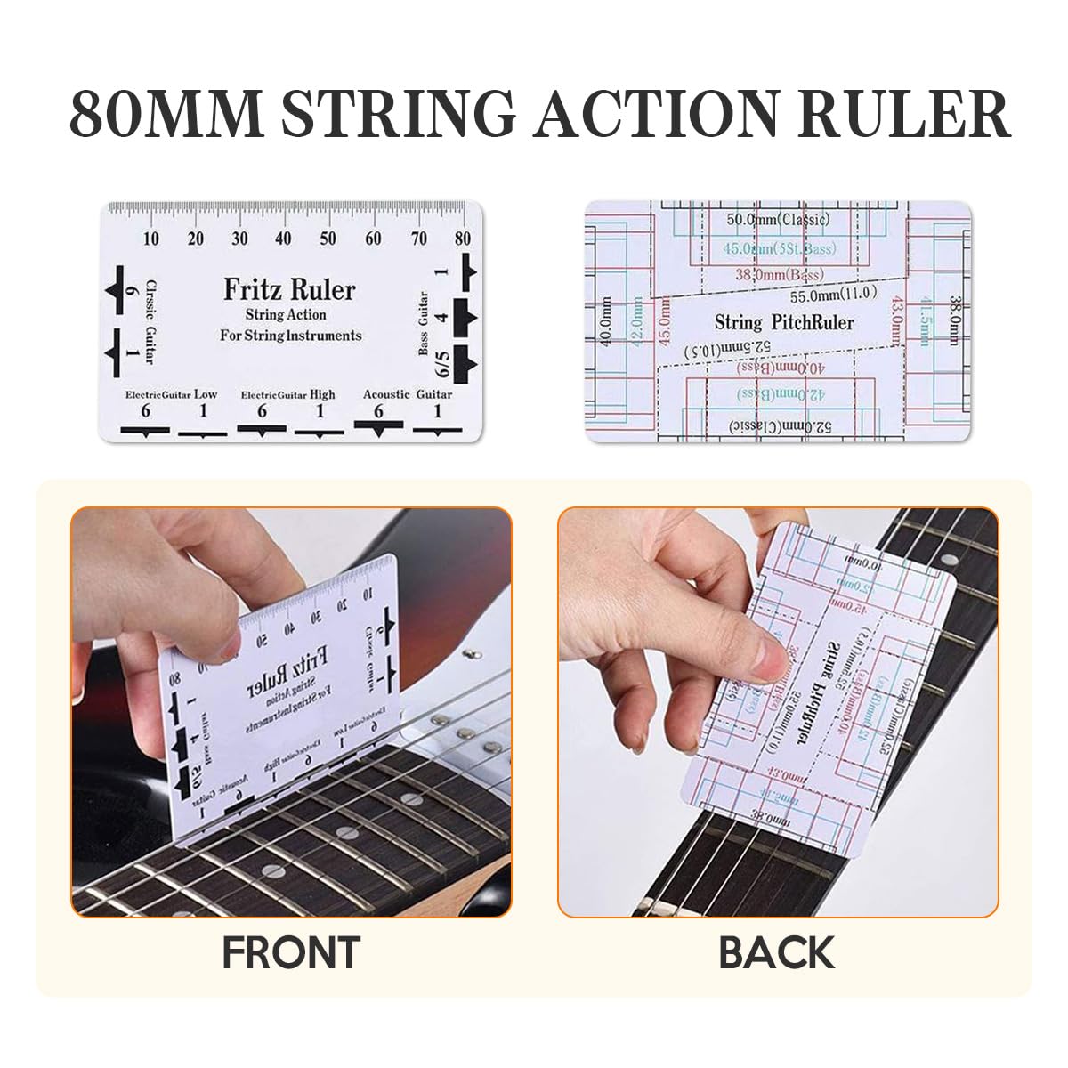 Guitar Neck Notched Straight Edge Luthiers Tool with Guitar Fret File, Fret Rocker, Fingerboard Guards Protectors and Grinding Stones for Gibson 24.75" and Fender 25.5" Electric Guitars