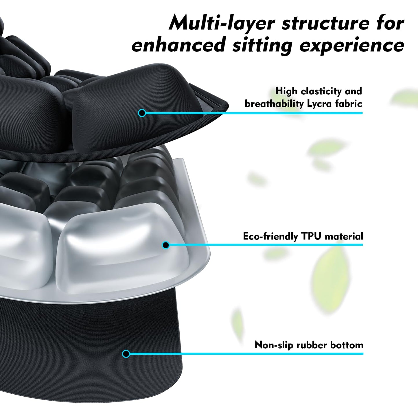 Inflatable Travel Seat Pressure Cushion, 3D Air Cushions for Airplane Car Wheelchair Office, Portable Ergonomic Cushion for Pressure Relief, Wheelchair Accessories