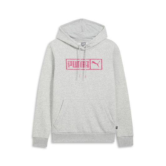 PUMA Women's Graphic Hoodie, Gray, Large