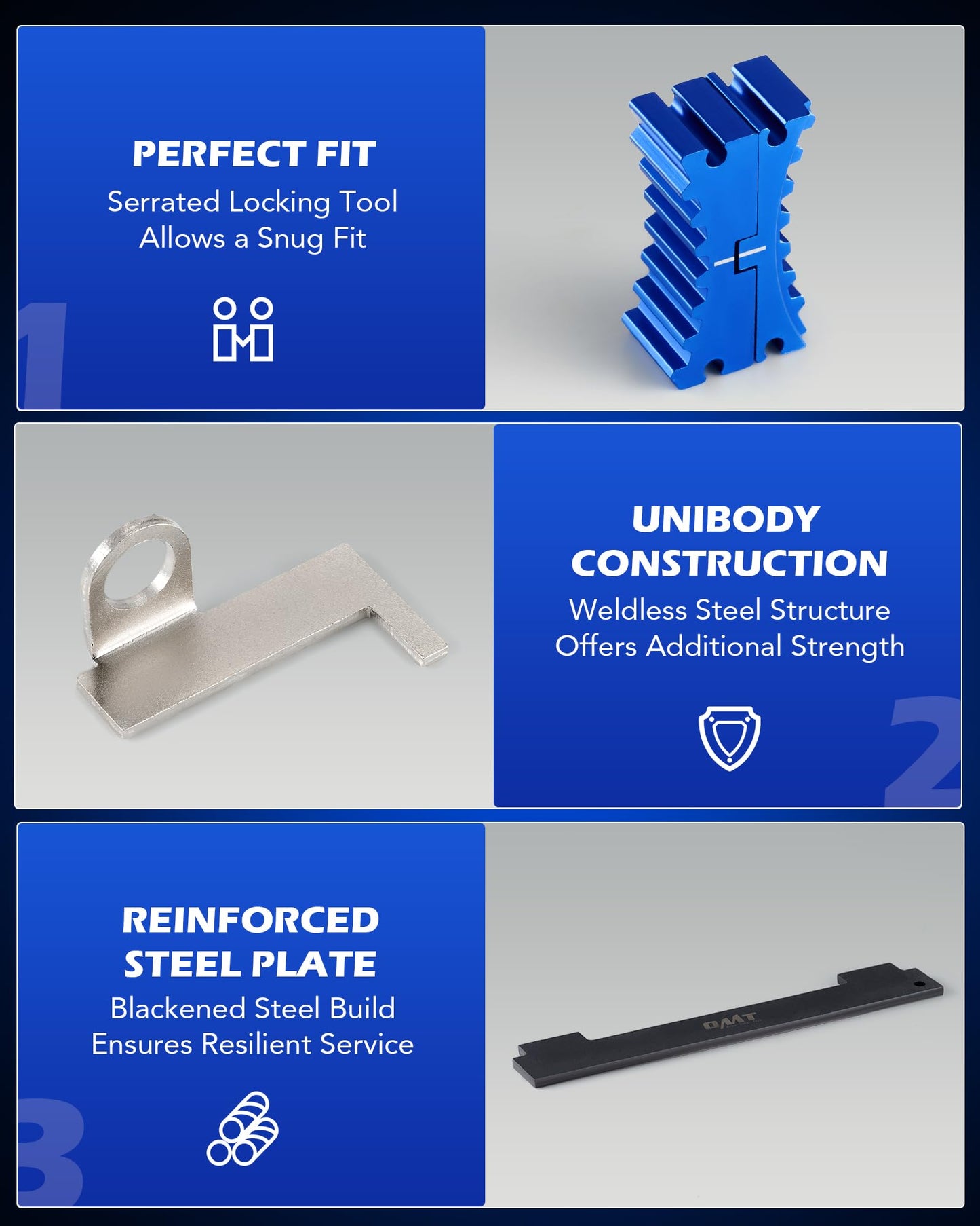 Orion Motor Tech Engine Camshaft Tensioning Locking Alignment Timing Belt Tool Kit with Water Pump Wrench, Compatible with Aveo Chevy Cruze Fiat Alfa Romeo 1.4 1.6 1.8 L Engines, 9 PCS