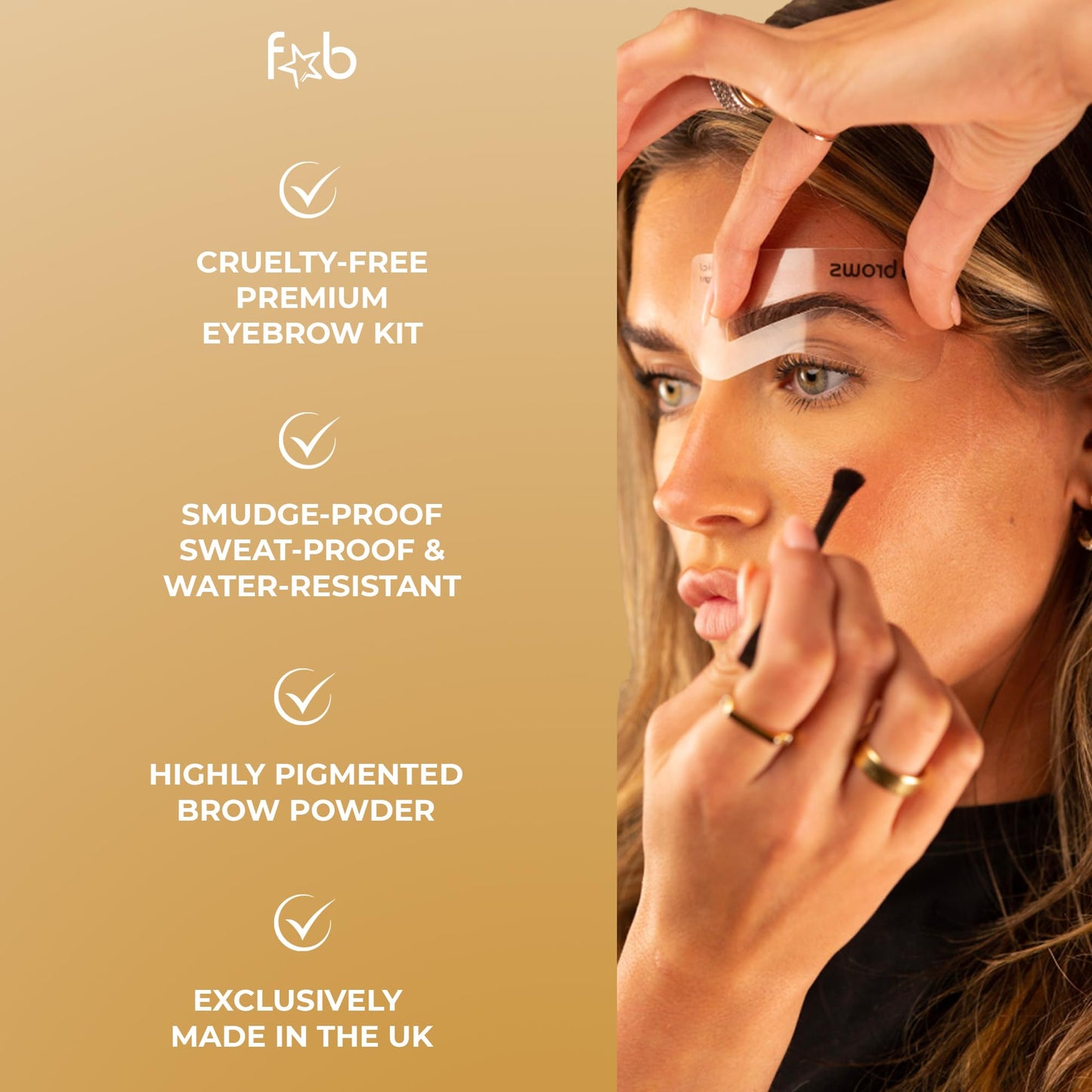 Fab Brows Duo Eyebrow Kit, Ultimate Brow Kit with Compact Powder Mirror and Eyebrow Shaper, Waterproof Eye Makeup Contour Palette Set for Eyebrow, Eyebrow Cosmetics, (Dark Brown/Chocolate Brown)