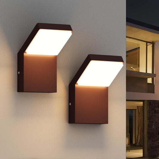 Aipsun Exterior Wall Sconce IP65 Outdoor Sconces Light LED Modern Porch Sconce Lights Outdoor Lights Wall Mount for Porch 3000K Warm Light (2 Pack)