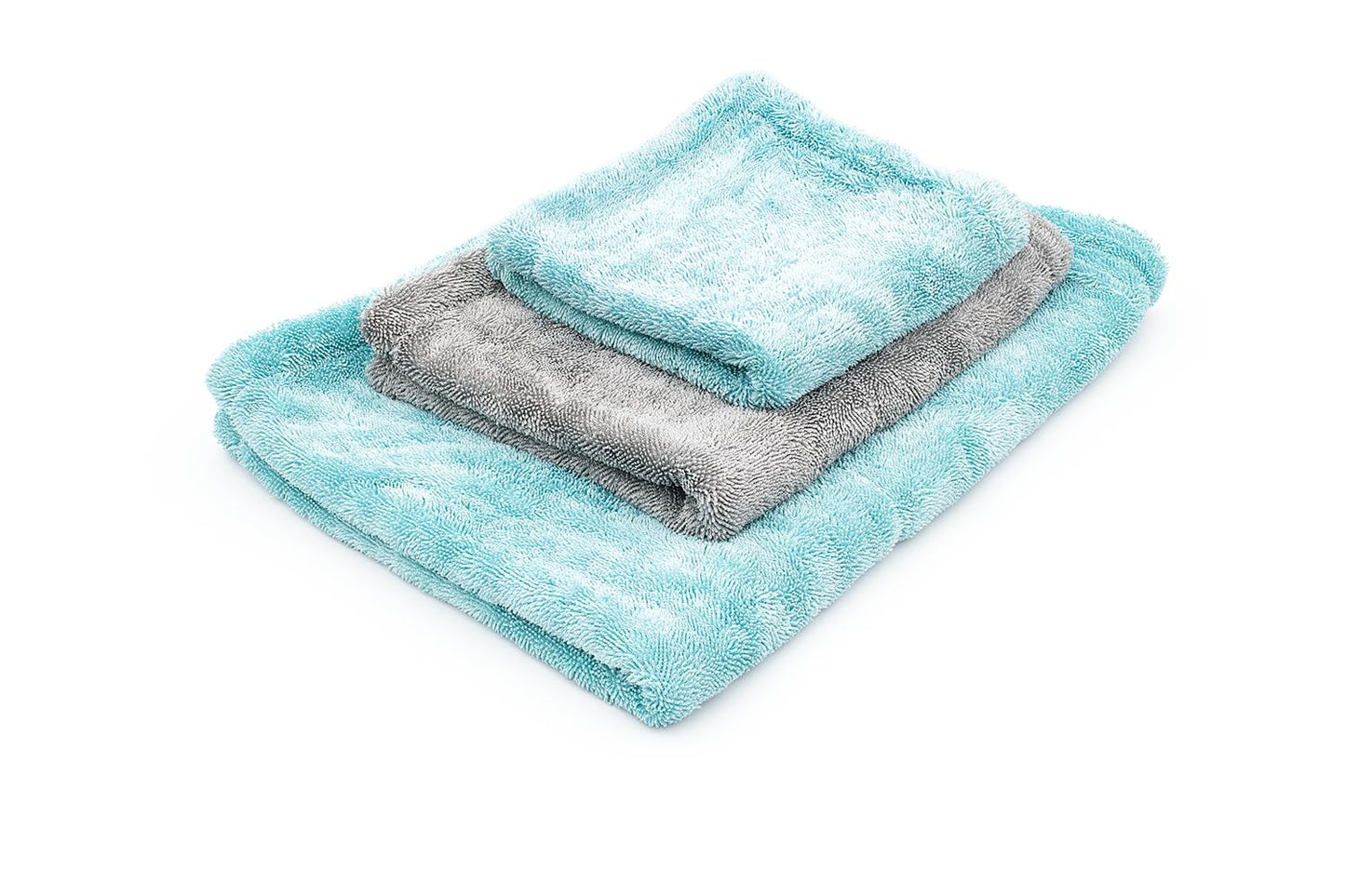 The Rag Company - The Liquid8r - Absorbent 70/30 Blend Microfiber Drying Towel for Cars, Trucks, SUVs, Safe for Detailing + Scratch Free, Twist Loop, 1100gsm, 20in x 24in, Aqua Blue/Grey