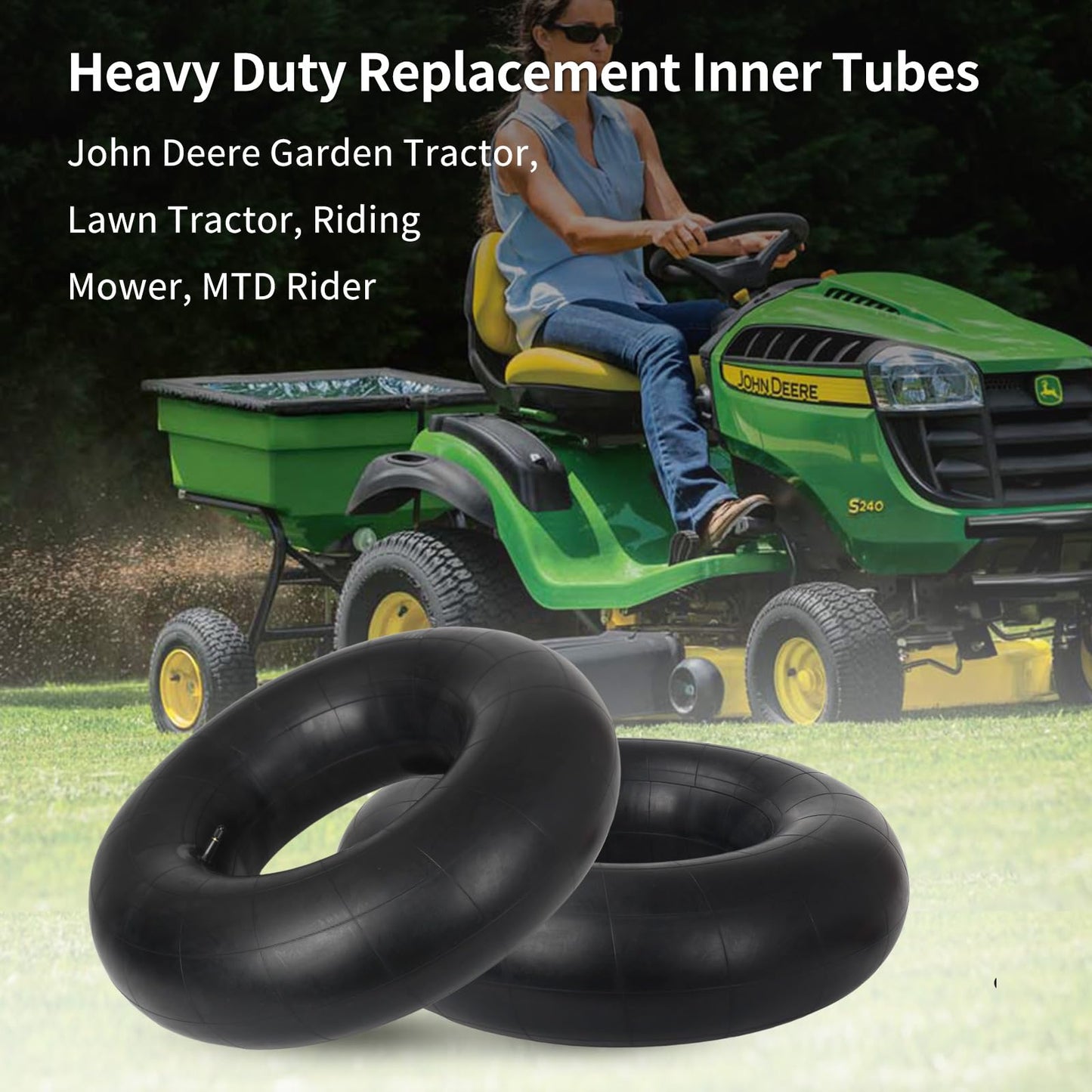 GICOOL 23x10.5/9.5/8.5-12 Butyl Inner Tubes, 2 Pack with TR13 Valve Stem, Heavy-Duty Mower Tractor Inner Tubes, Replacement Tubes for John Deere Garden Tractor, Lawn Tractor, Riding Mower, MTD Rider