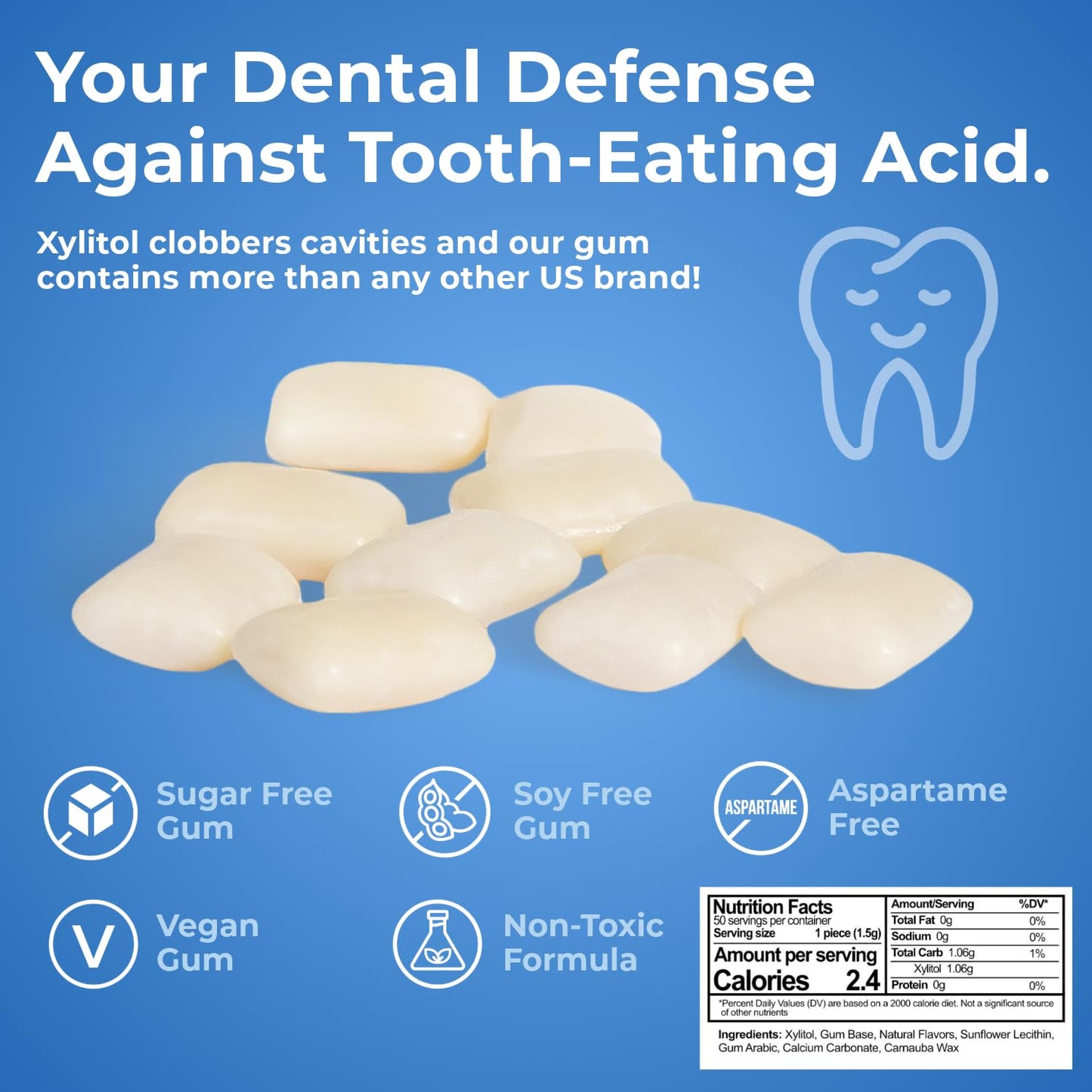 Epic Dental, Fresh Fruit Gum, 50 Pieces