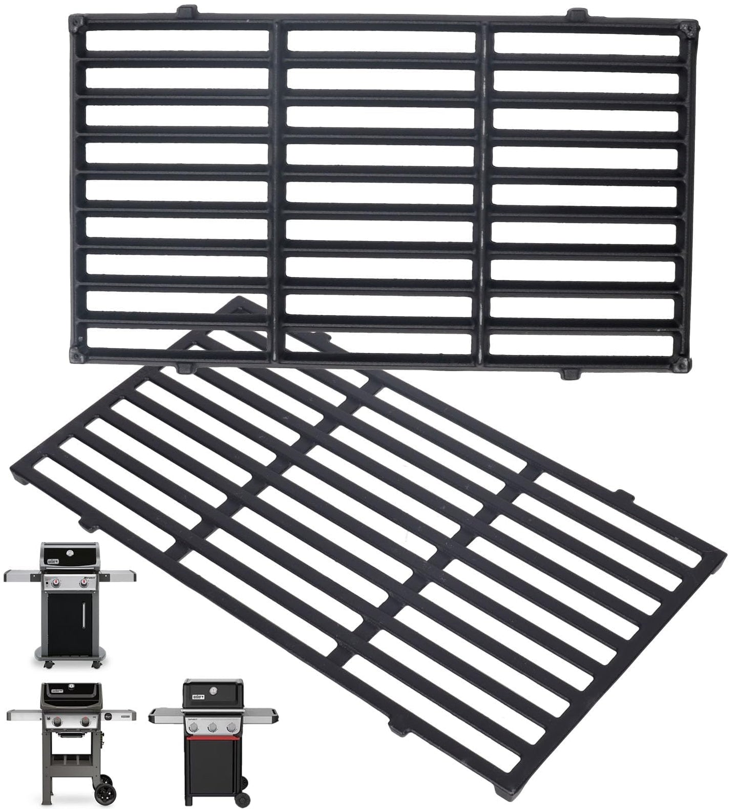 7637 Spirit II Grill Grates for Weber Spirit 2 Grill Parts GS4 Spirit II/I 200 SER E210 S210 E220,Webber Spirit 200/300(2025 Y) Replacement for Weber Grill Grate 7849 67022 69800 69799 Cast Iron 17.5"