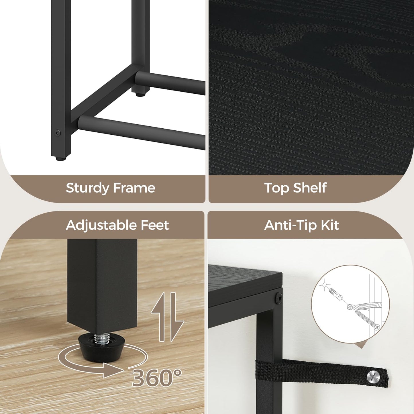 MAHANCRIS Guitar Stand, Multi Guitar Rack Stand for 7-10 String Instruments, Suitable for Bass, Ukulele, Banjo, Record Player, Accessories, with EVA Cover, for Music Studios, Black GSBK1401