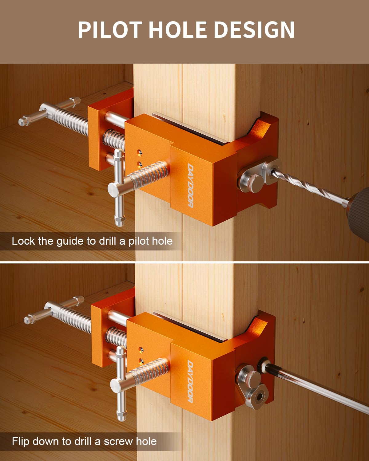 DAYDOOR Cabinet Clamps, Cabinet Face Frame Installation Clamps, Cabinet Alignment Tool for Woodworking, 2-Pack, Orange