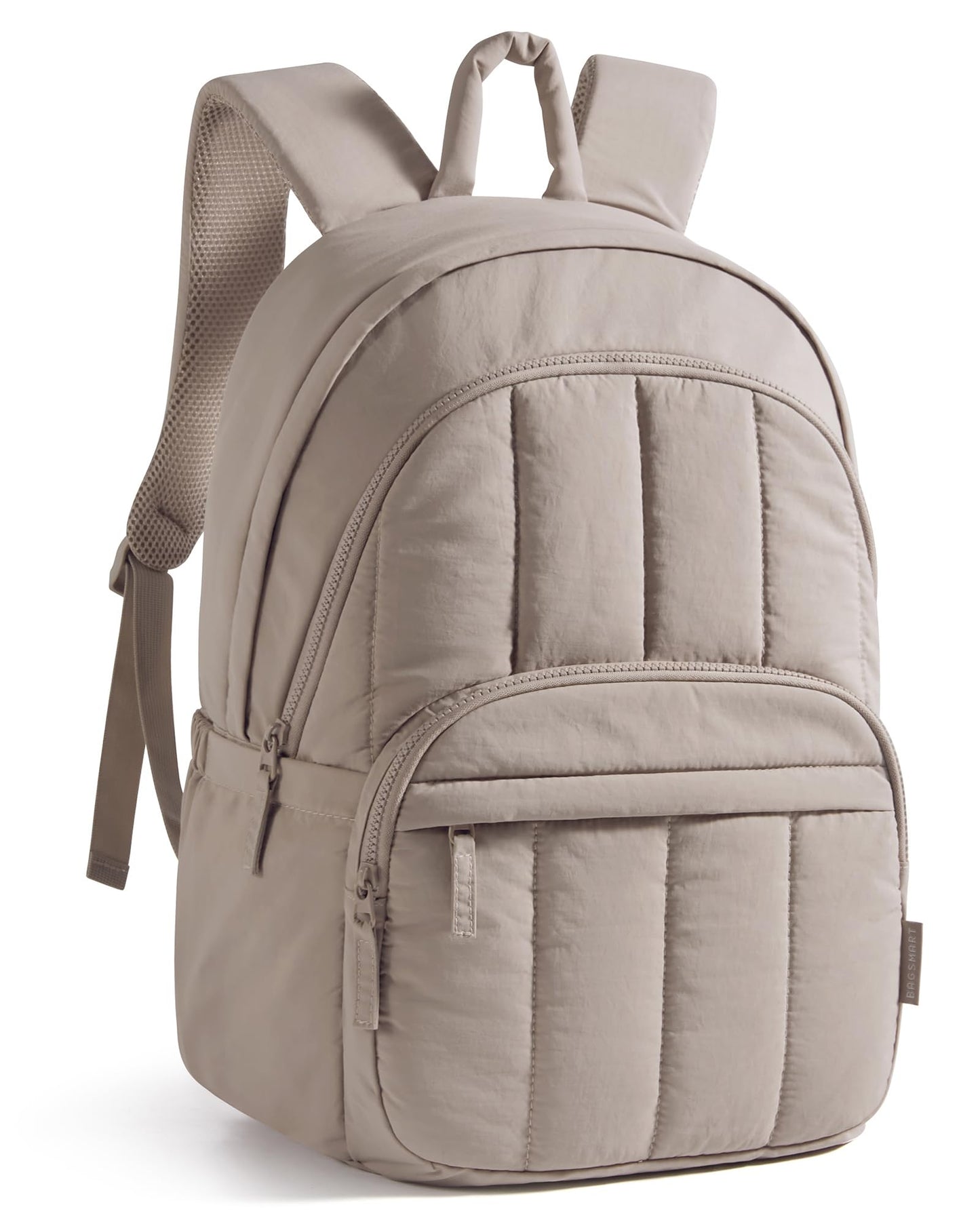 BAGSMAT Womens Backpack Travel Laptop Backpack, Quilted College Laptop Bookbag, Work Back Pack for Women, Water-Resistant Computer Casual Daypack, Camel