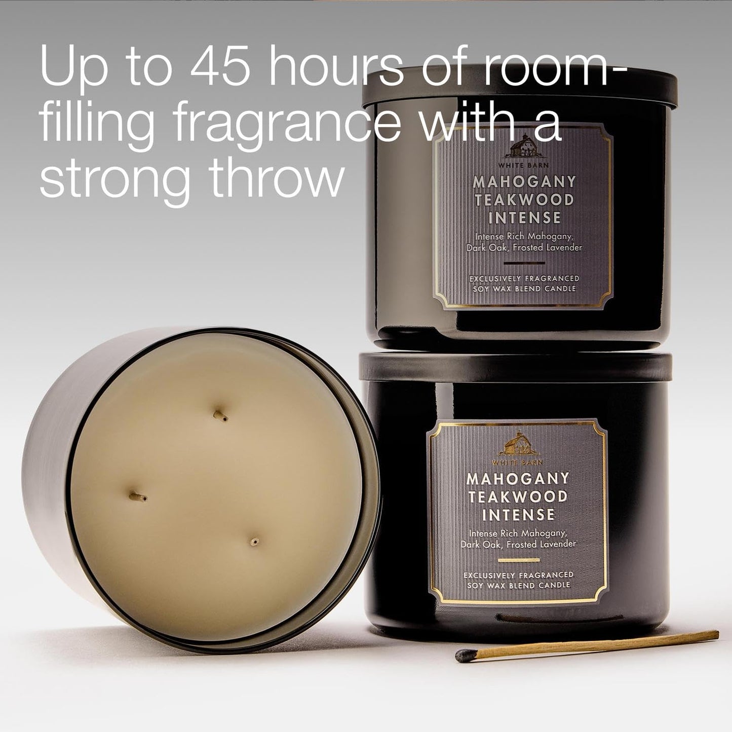 Bath & Body Works White Barn 3-Wick Candle in Mahogany Teakwood High Intensity, Scented