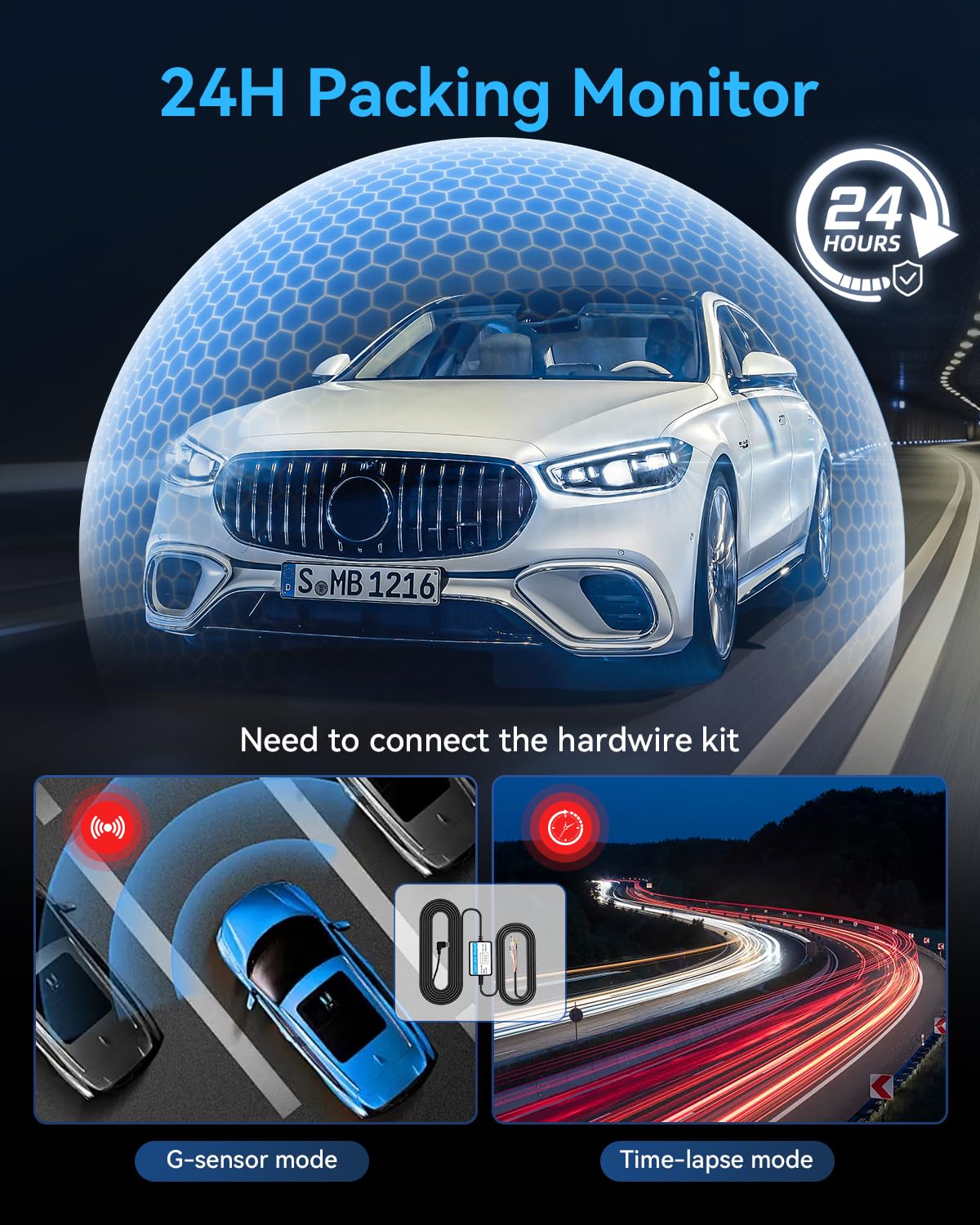 Dash Cam Front and Rear Camera, 4K HD Dash Cam Included 32GB SD Card, Dashcams for Cars Inside 3 Channel, Night Vision, Loop Recording, G-Sensor, 24 Hours Parking Mode, 170°Wide Angle