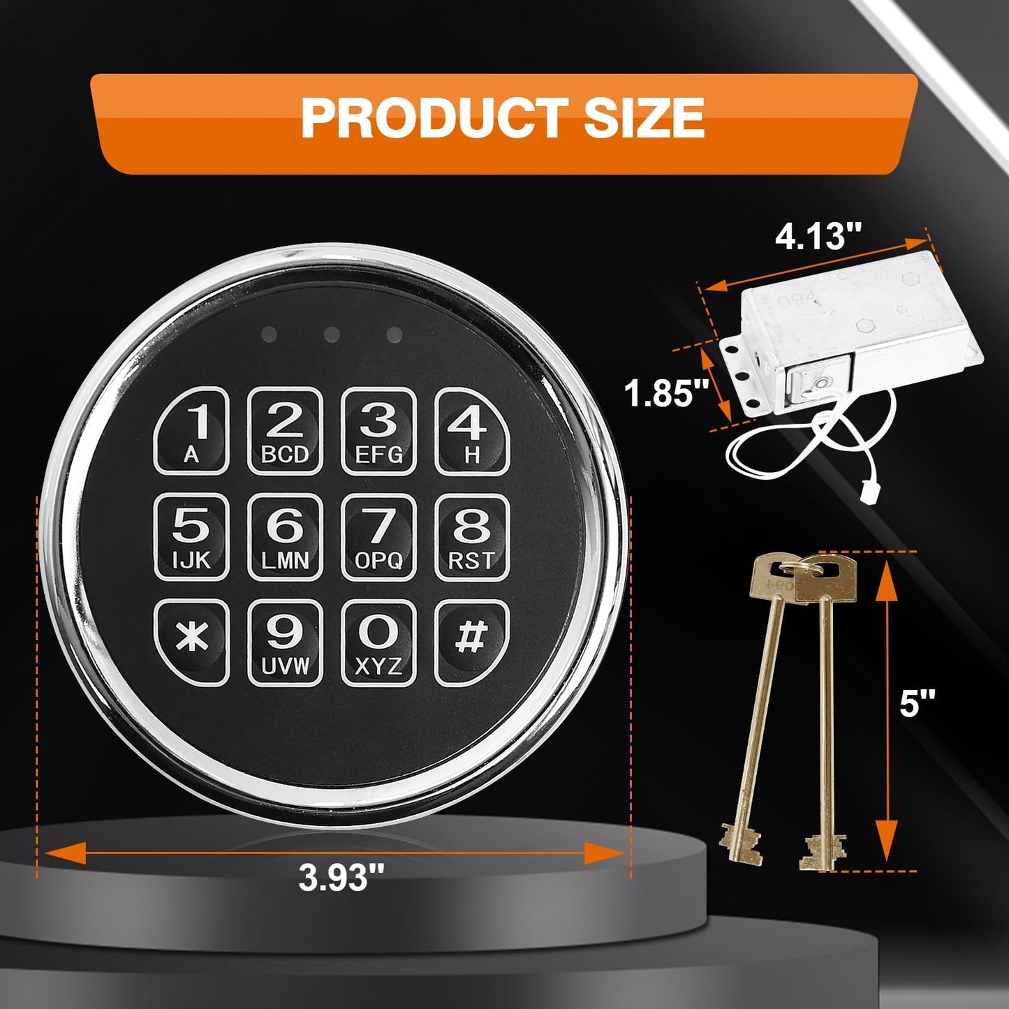 TeukRiGa Gun Safe L-ock,Digital Electronic Keypad L-ock for Safes with Solenoid L-ock & 2 Override Keys,High Security Fireproof Safe Box Circuit Board L-ock