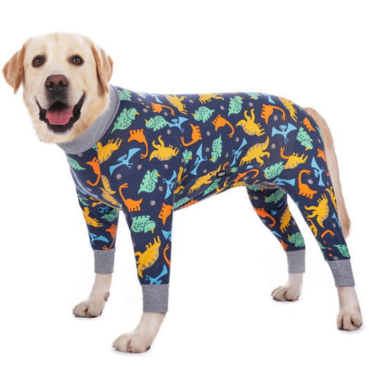 Axcimond Onesie for Dogs After Surgery Dog Recovery Suit Female Male Long Sleeve Dog Pajamas Medium Large Dogs Surgical Recovery Suit Pet Bodysuit Pyjama Chien Operation Dog Cone Collar Alternative