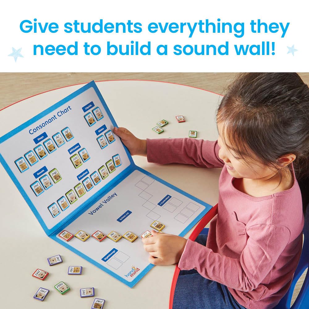 hand2mind Desktop Magnetic Sound Wall Boards, Letter Sounds, Phonics & Phonemic Awareness, Speech Therapy Materials, Science of Reading Manipulatives, Teacher Supplies for Classroom (Set of 6)