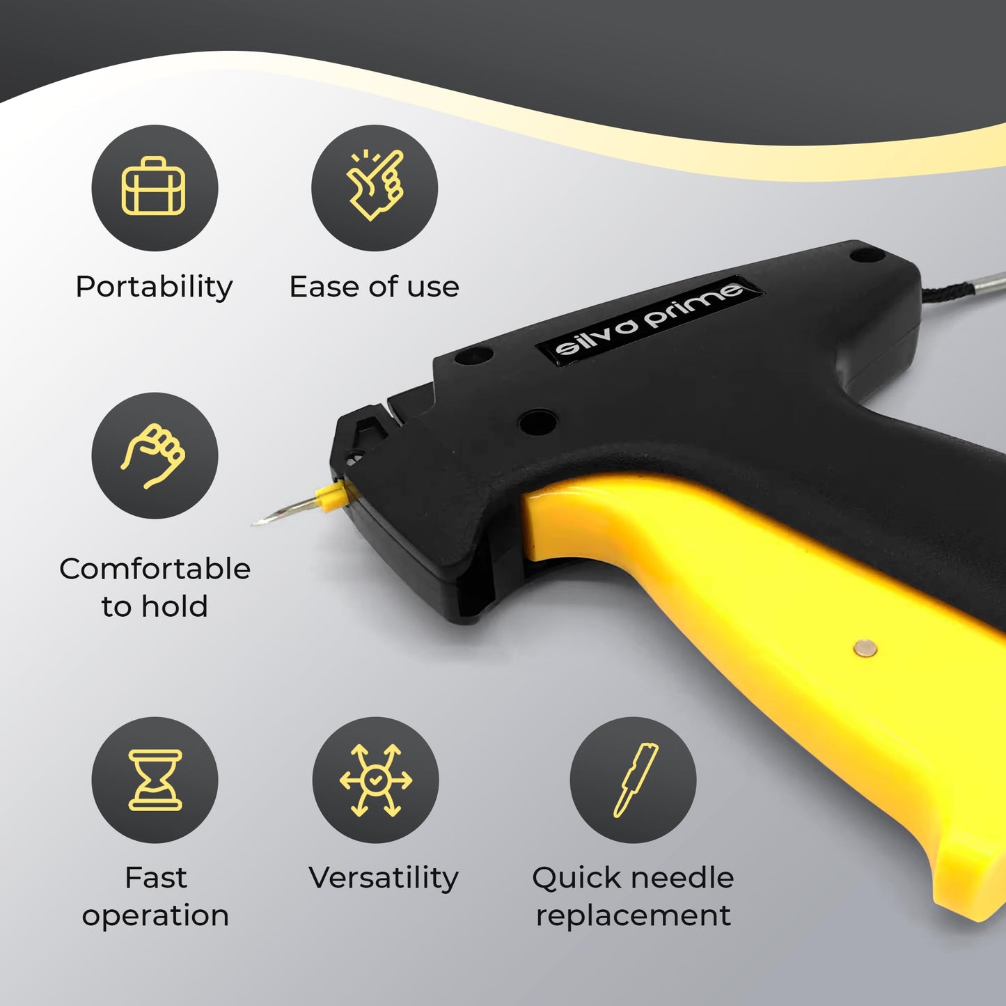 SILVA PRIME 4000 Pcs Stitch Gun, Tagging Gun for Clothing | 2000 Black & 2000 White Fasteners, 2 Stainless Steel Needles & Hard Case – Works on All Fabrics