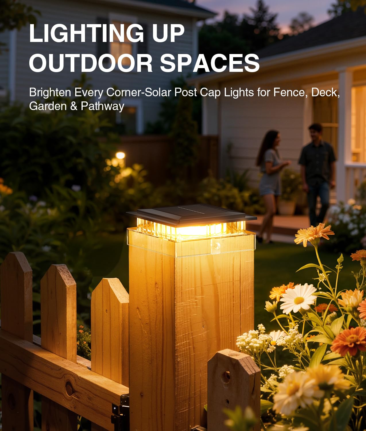 LETMY 12 Pack 4x4 Solar Post Cap Lights Outdoor, Fence Post Solar Lights with Warm Light Mode, Waterproof Fence Deck Post Lights Solar Powered Fits 4x4 3.5x3.5 Vinyl Wooden Posts for Patio Porch