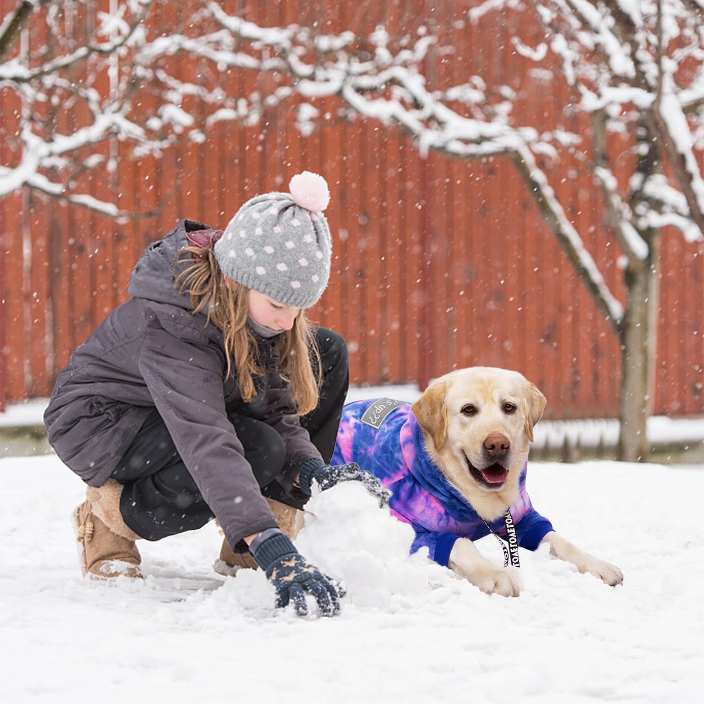 Dog Hoodies Winter Coat for Large Medium Dogs, Pullover Dog Warm Hooded Coat Fleece Sweatshirt Hoodie for Cold Weather (Tie-Dye Pink, 4X-Large)