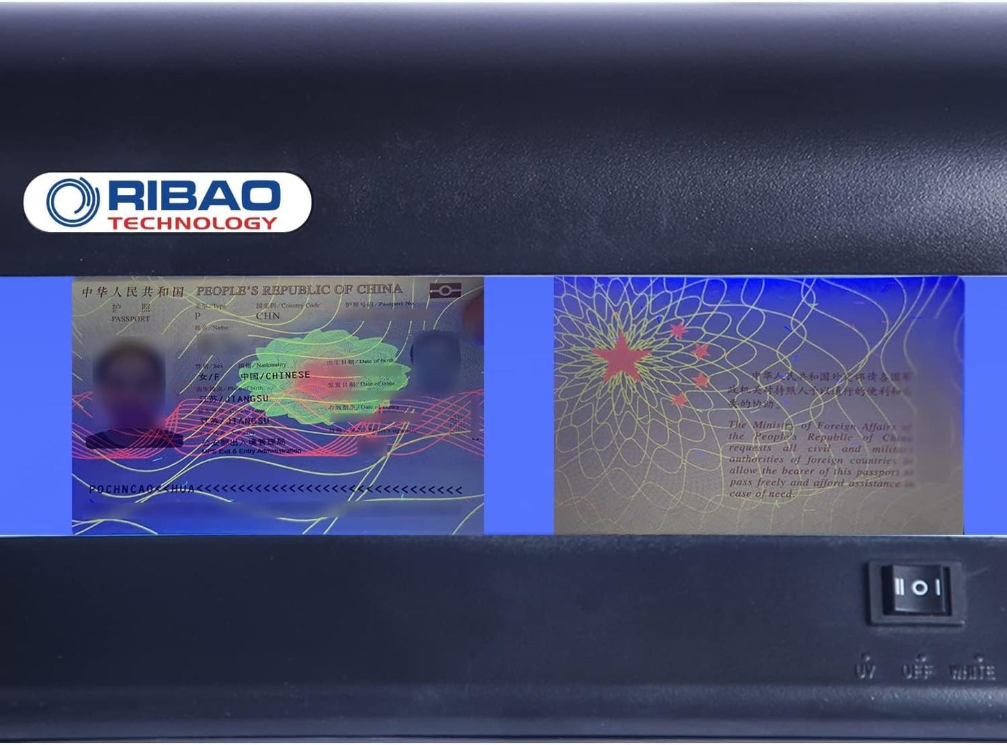 Ribao SLD-16 Bill Detector with UV and Watermark Counterfeit Detection, Money Checker, ID Card/Passport Identification and verification, Business and Office use