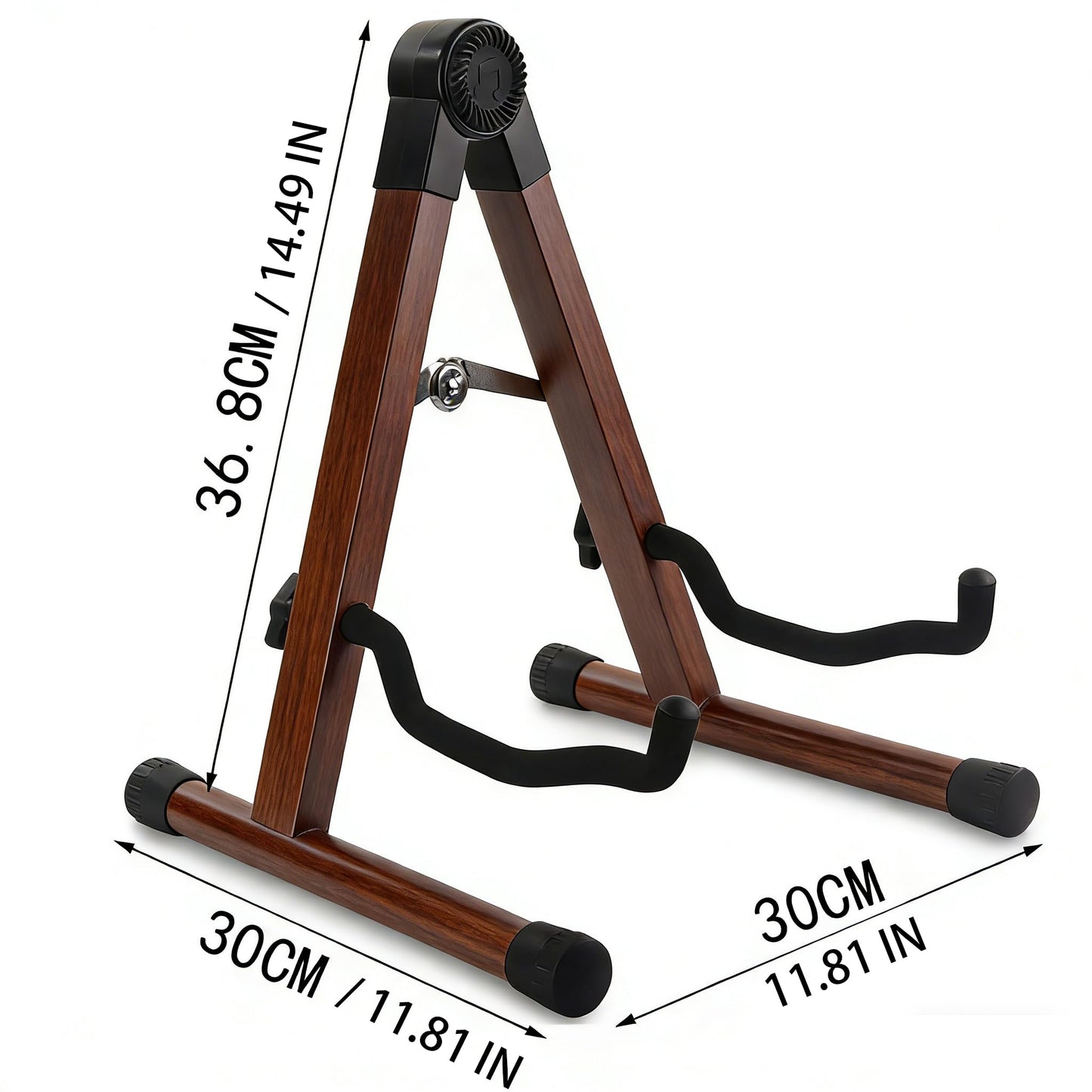 Guitar Stand, Acoustic Electric Guitar Stand Wooden Guitar Floor Stand, A Frame Folding Guitar Holder Adjustable for Bass, Mandolin, Banjo, Ukulele (Wood)