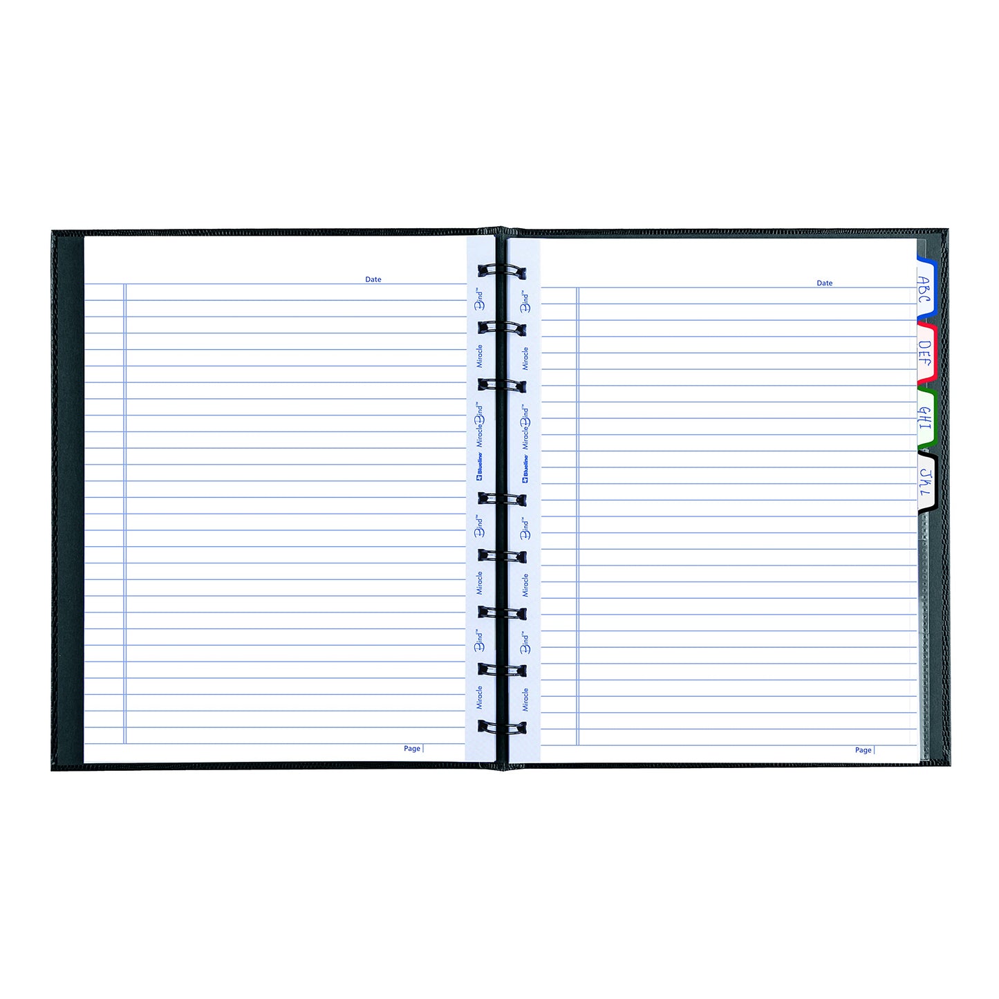 Blueline MiracleBind Notebook, Black, Lizard-Like, Hard Cover, 9.25" x 7.25", 150 Pages (AF9150.81)