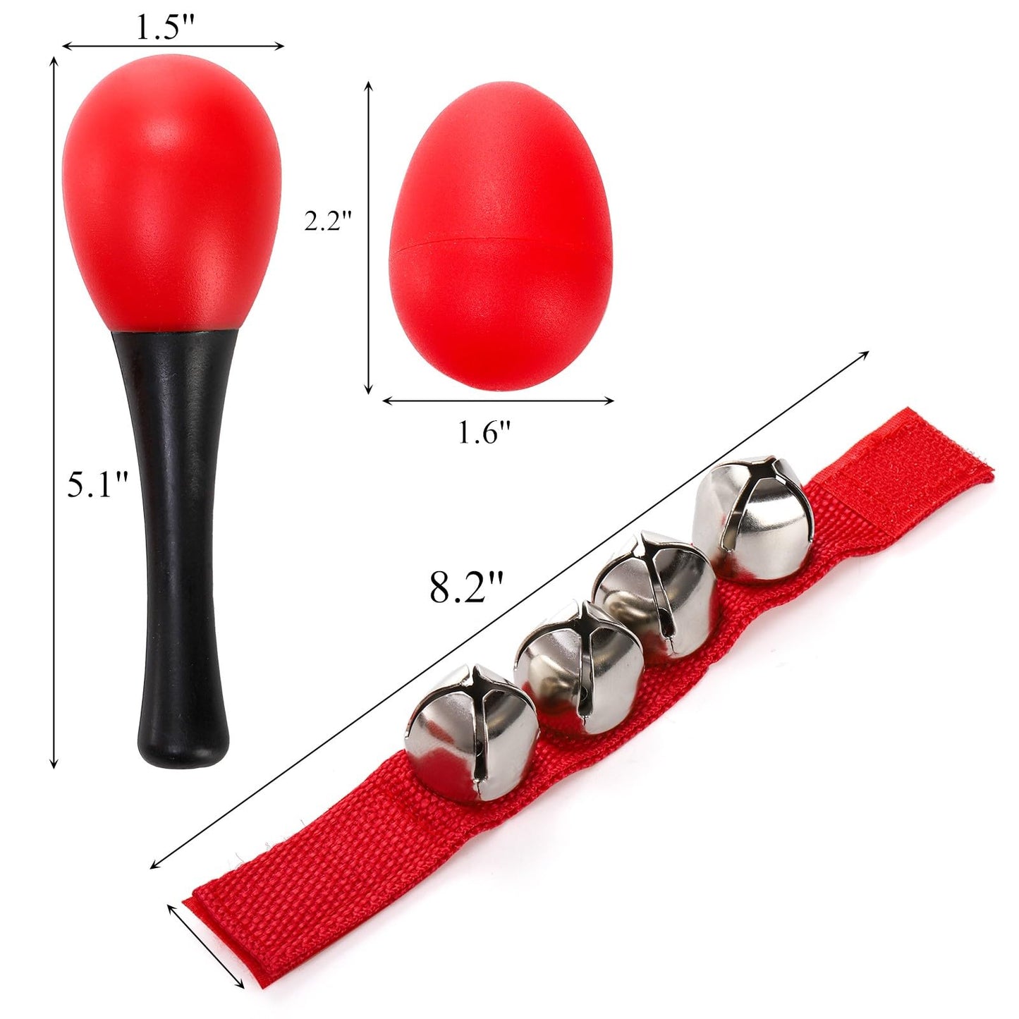 Cididu 60 Pcs Shaker Musical Instruments, 20 Pcs Kids Egg Shaker with 20 Wrist Hand Band Bells and 20 Sand Hammer Shakers, Kids Music Early Learning Percussion Toy, Ideal Gift for Music Lovers