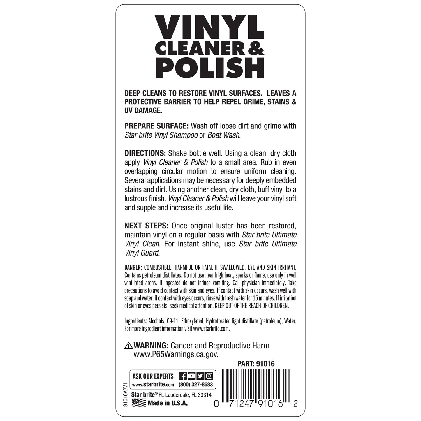 Star Brite 091016P Vinyl Cleaner and Polish - 16 oz