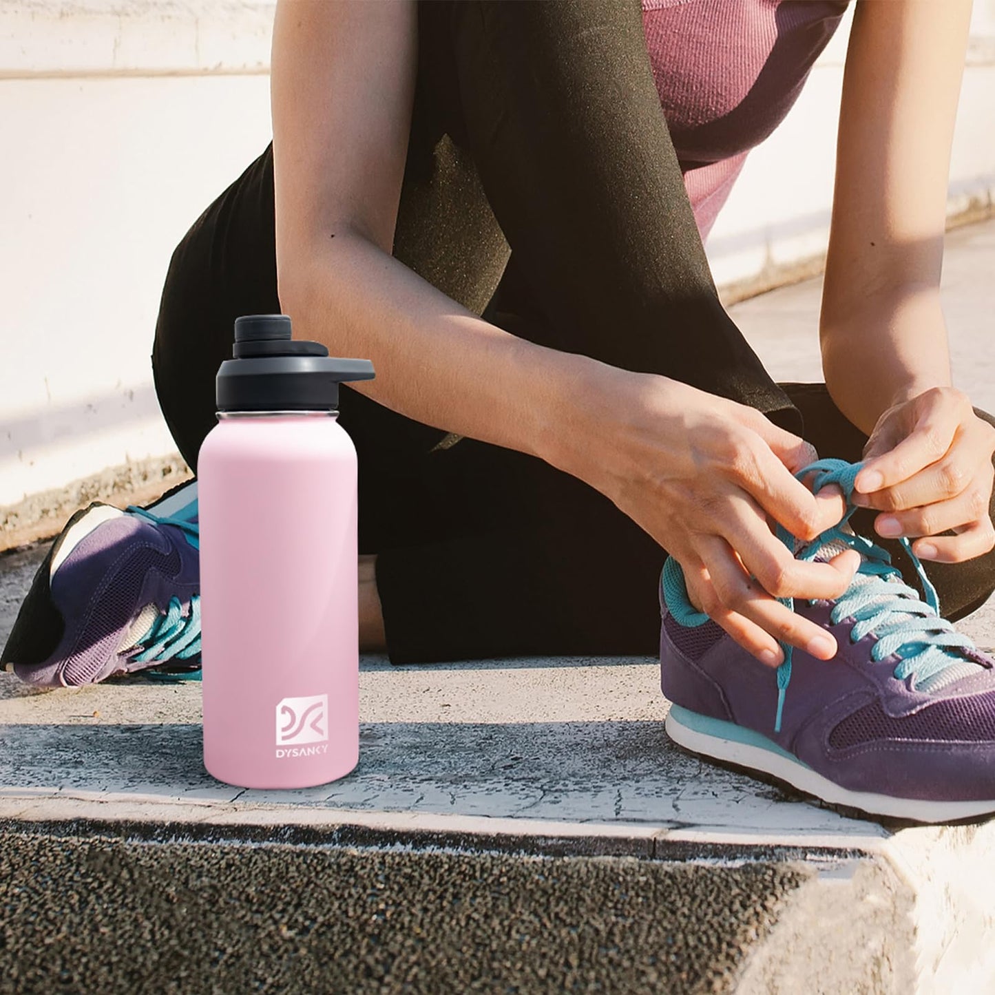 DYSANKY 4L Insulated Water Bottle | Upgraded Thickened Stainless Steel Metal Portable Sports Large Water Jug for Gym and Hiking with Carrier Bag, Handle Strap | BPA-Free 128 oz