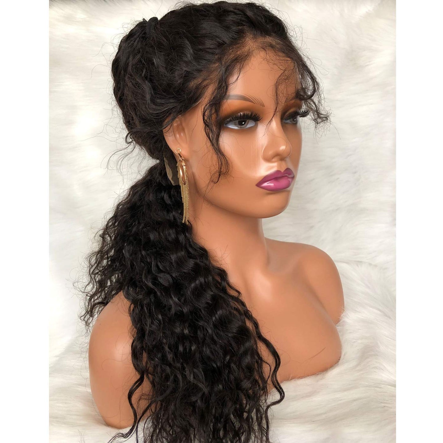 Dreambeauty Realistic Female Mannequin Head with Shoulder Manikin PVC Head Bust Wig Head Stand for Wigs Display Making,Styling,Sunglasses,Necklace Earrings (Light Brown)