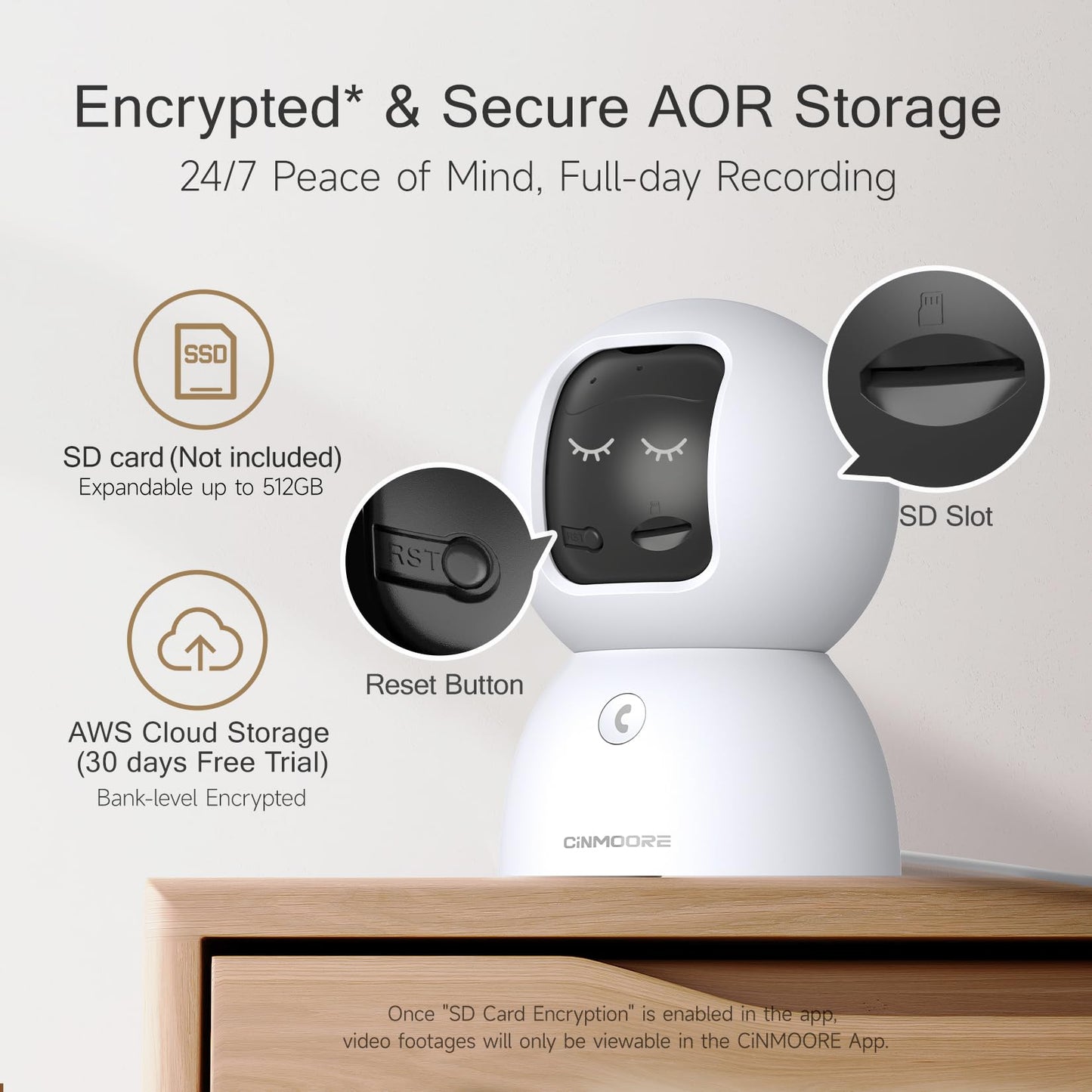 CINMOORE 5G Security Camera Indoor 2-Pack, No-Monthly-Fee AI Tracking Facial Recognition, 3K Pet/Dog Camera with Speaker/Phone App, PTZ WiFi Baby Monitor Cameras for Home Security, 0-Glow Night Vision