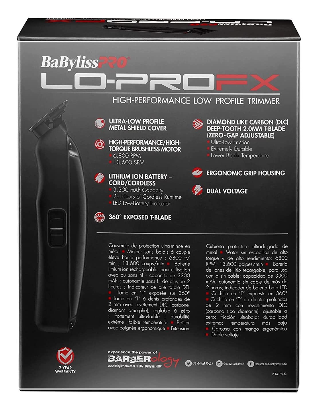 BaBylissPRO Lo-ProFX High-Performance Low Profile Trimmer